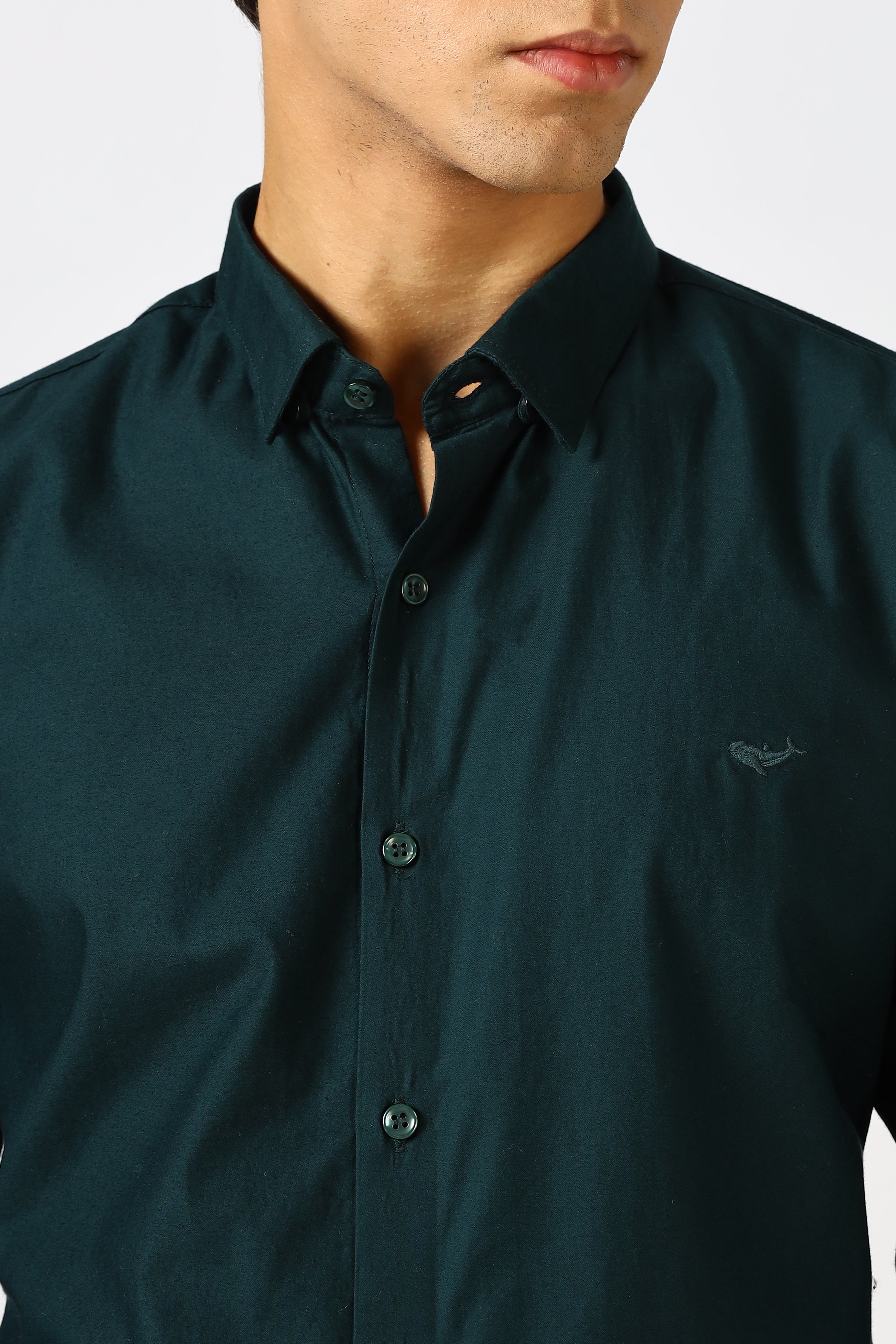 Emerald Green Cinematic Satin 100% Giza Cotton Shirt