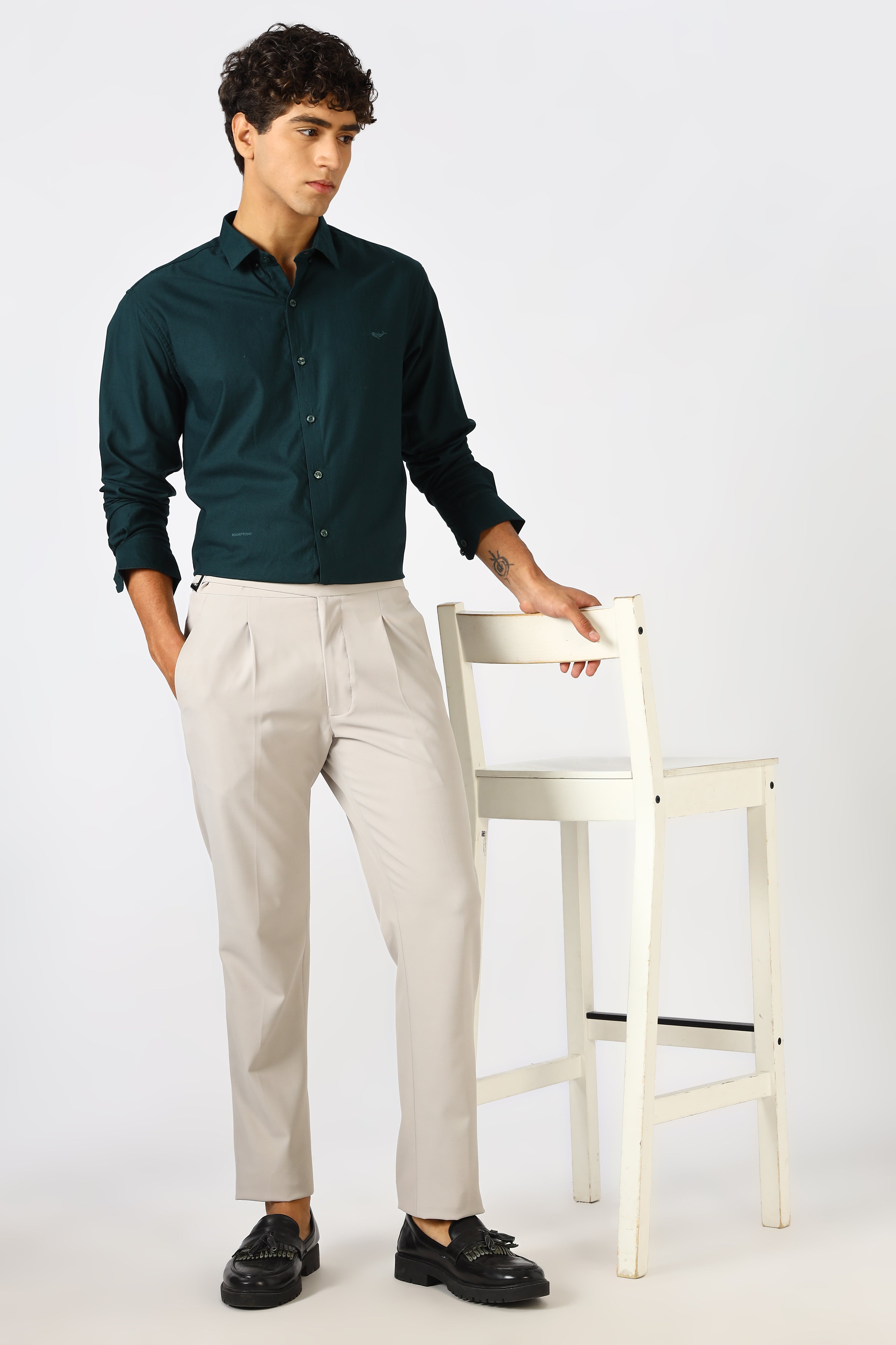 Emerald Green Cinematic Satin 100% Giza Cotton Shirt