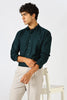 Cinematic Satin 100% Giza Cotton Regular Fit Green Shirt