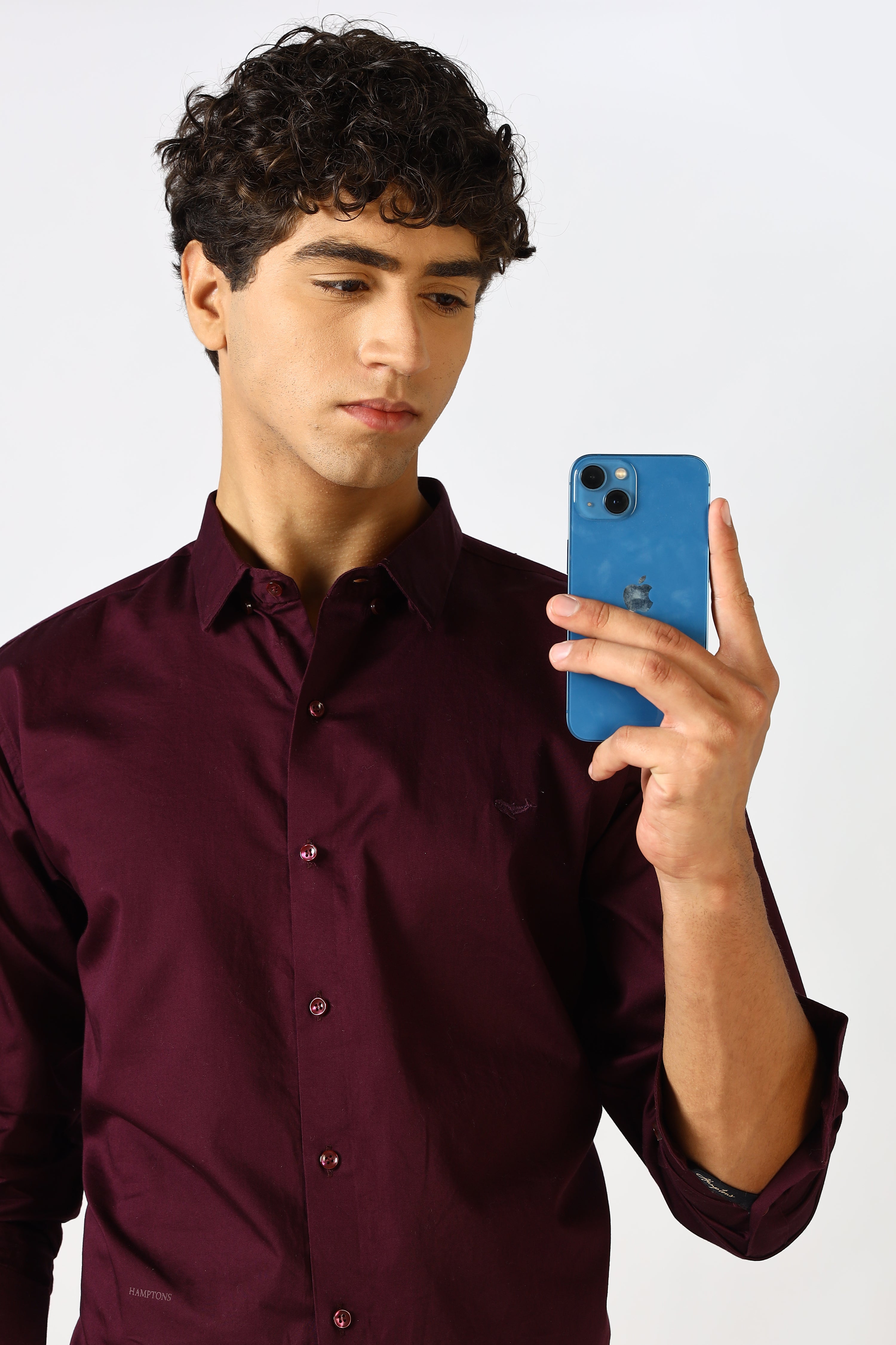 Deep Wine Cinematic Satin 100% Giza Cotton Shirt