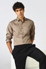 Cinematic Satin 100% Giza Cotton Regular Fit Beige Shirt