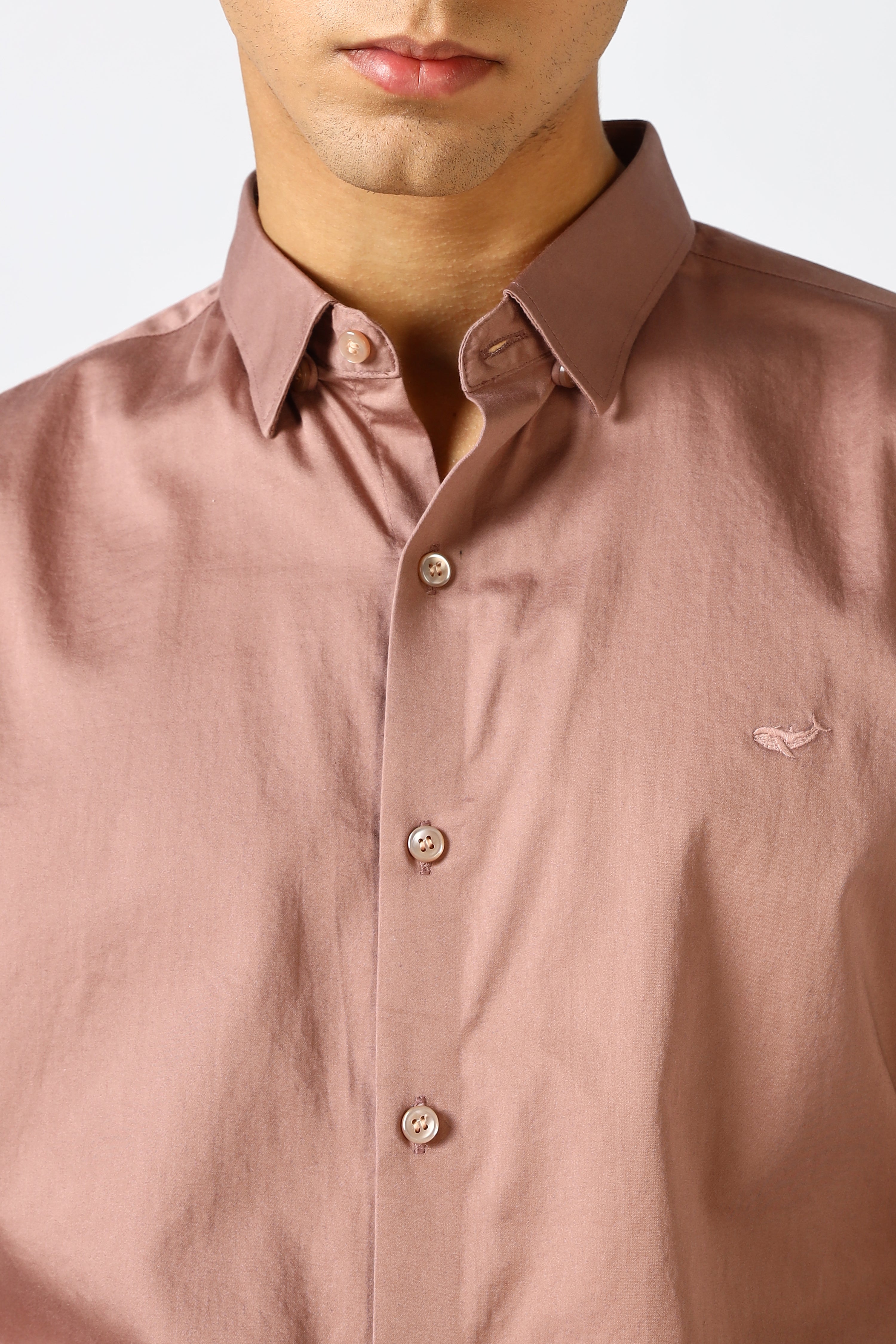 Rosewood Dust Cinematic Satin 100% Giza Cotton Shirt