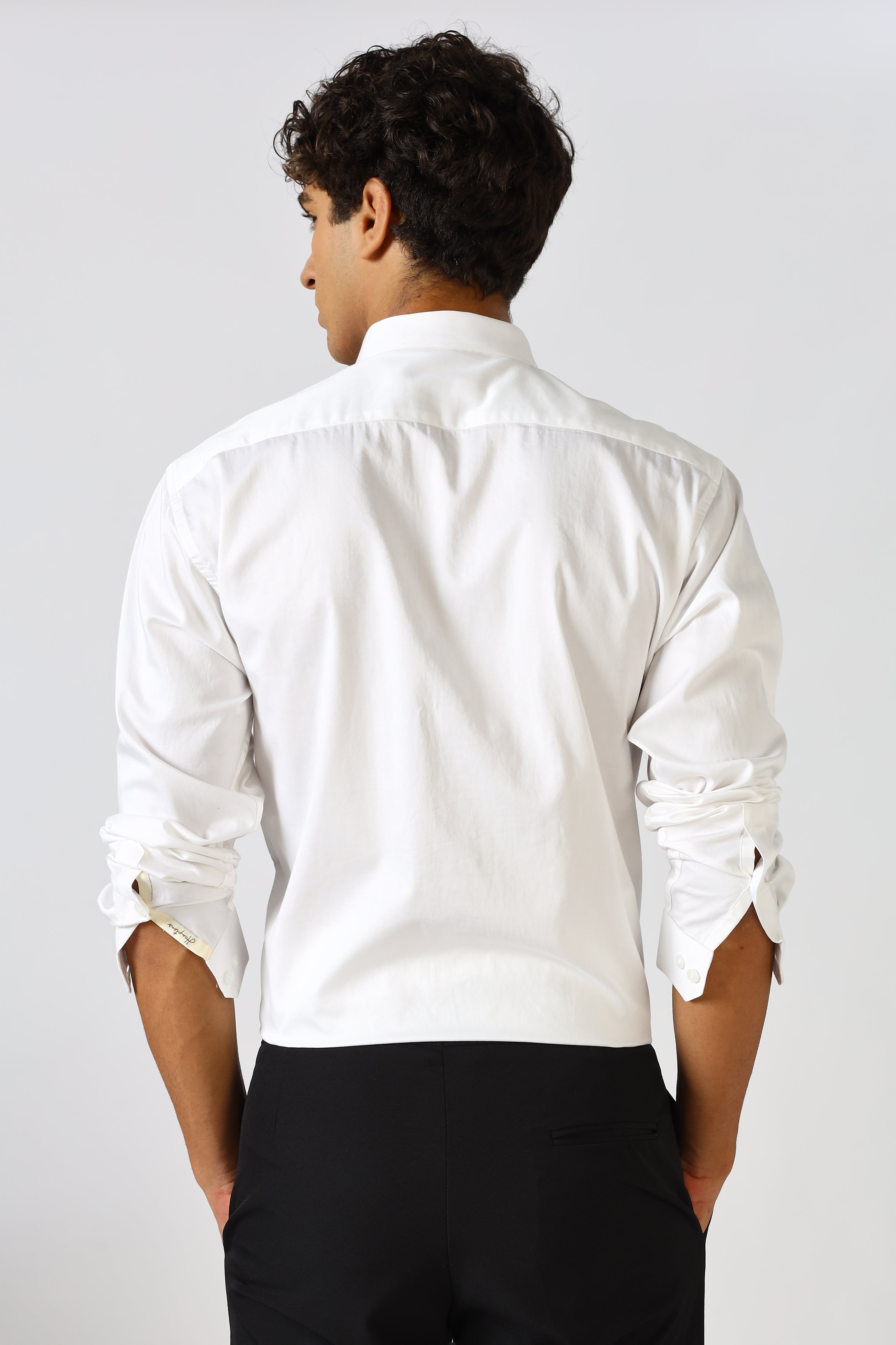 White Mirage Cinematic Satin 100% Giza Cotton Shirt