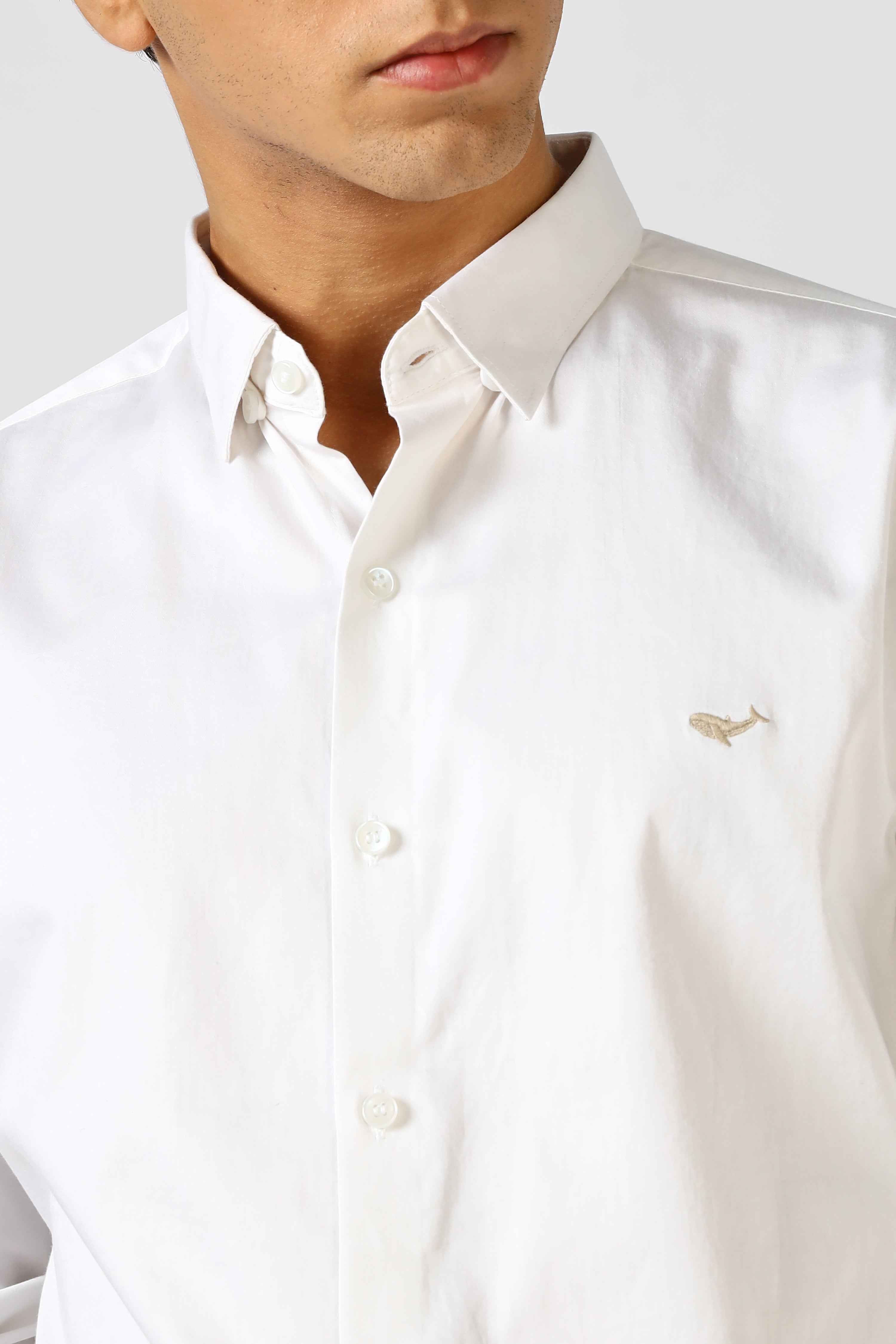 White Mirage Cinematic Satin 100% Giza Cotton Shirt