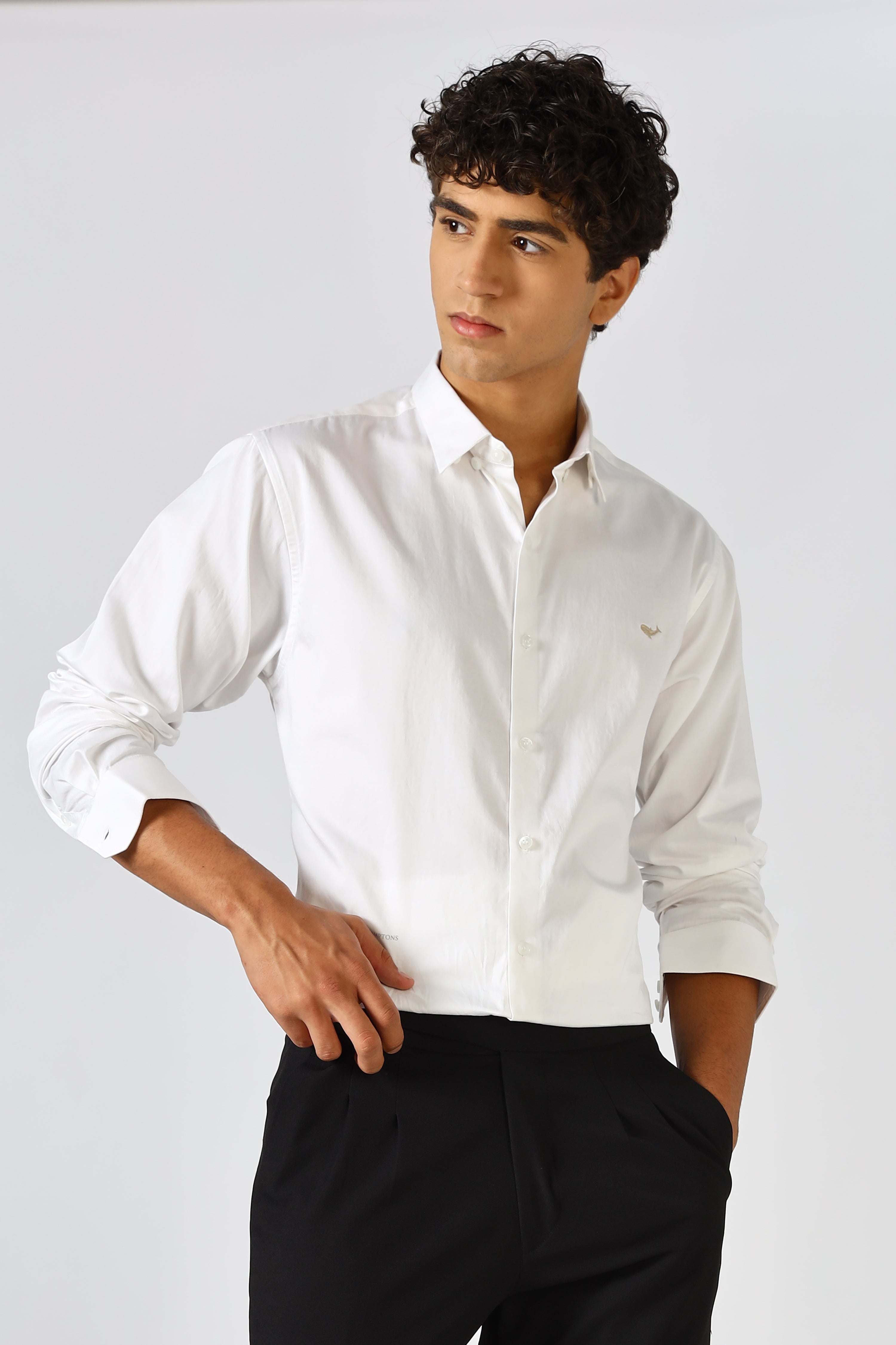 White Mirage Cinematic Satin 100% Giza Cotton Shirt