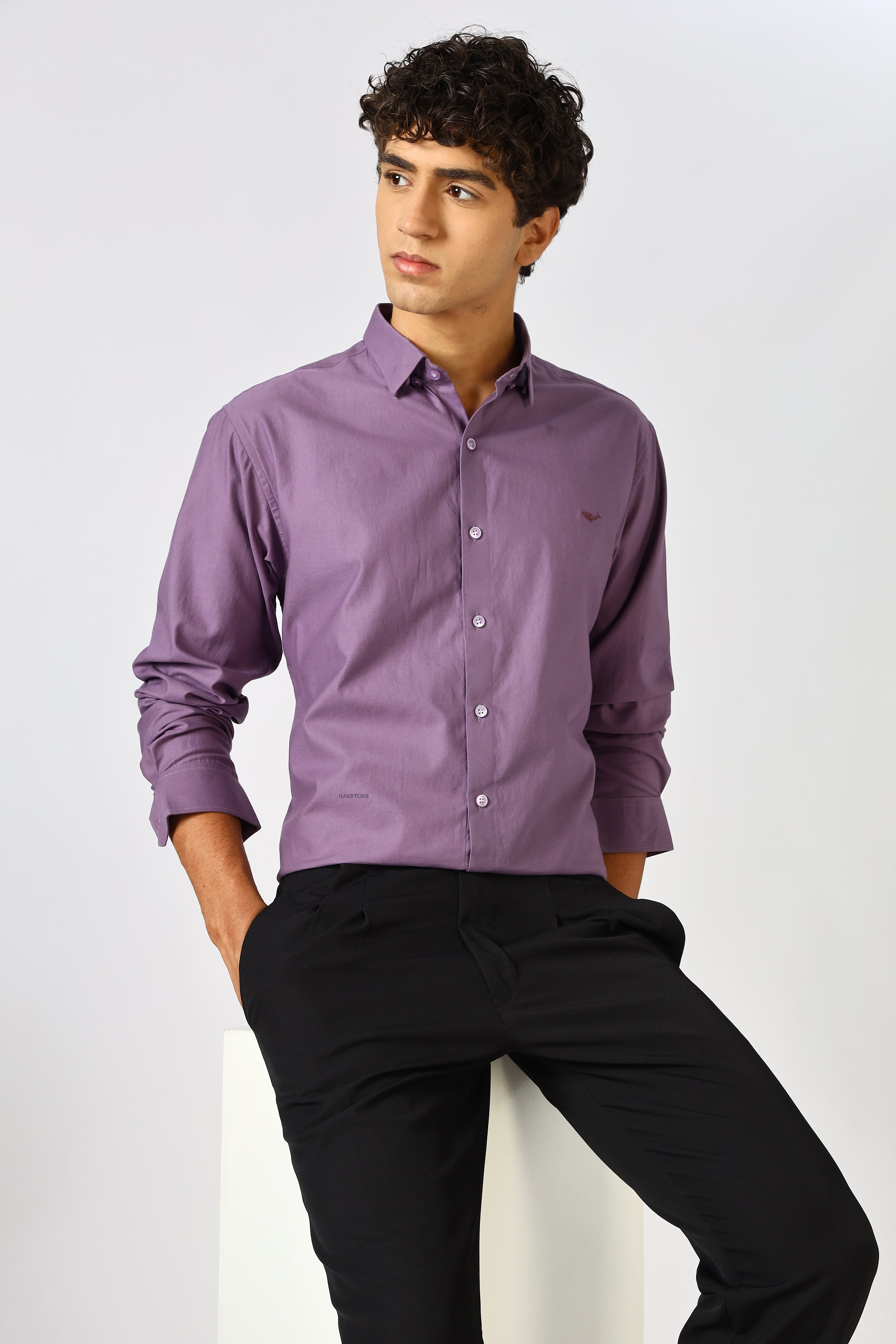 Mauve Violet Cinematic Satin 100% Giza Cotton Shirt