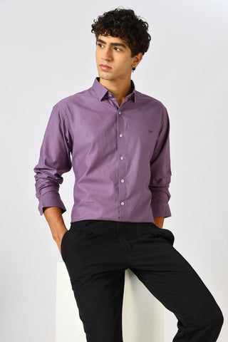Mauve Violet Cinematic Satin 100% Giza Cotton Shirt