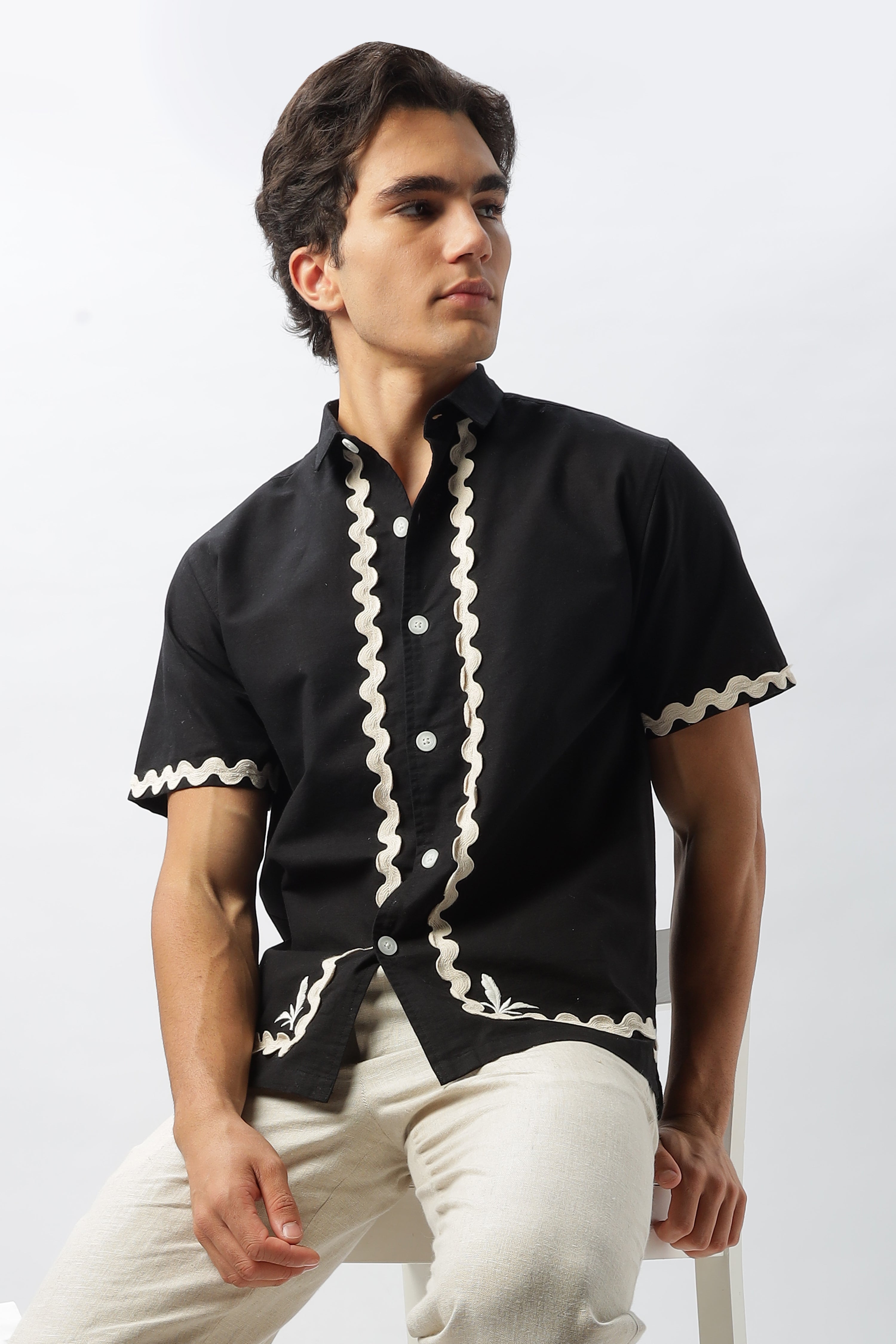 Persia Black Designer Box Fit Shirt