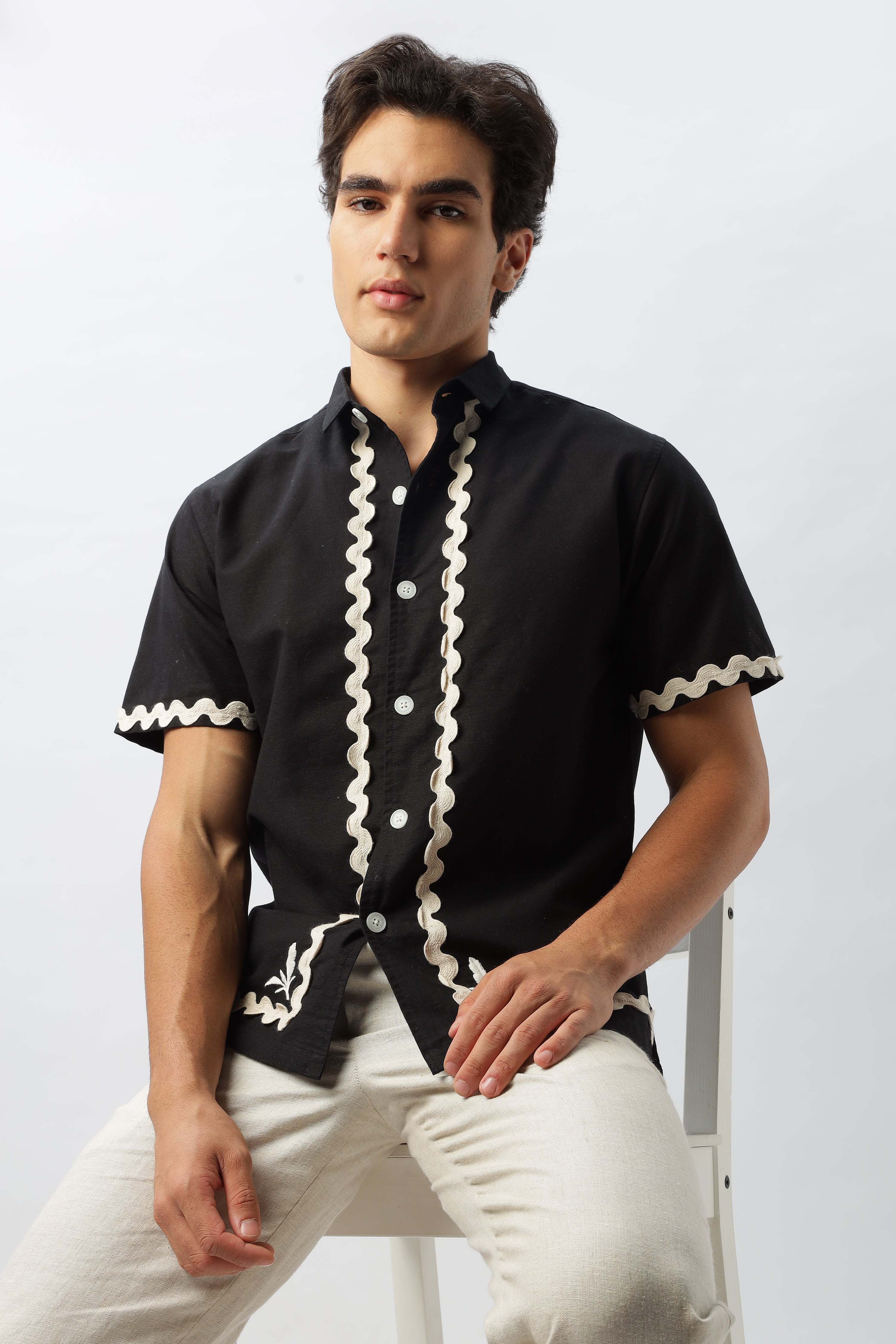 Persia Black Designer Box Fit Shirt