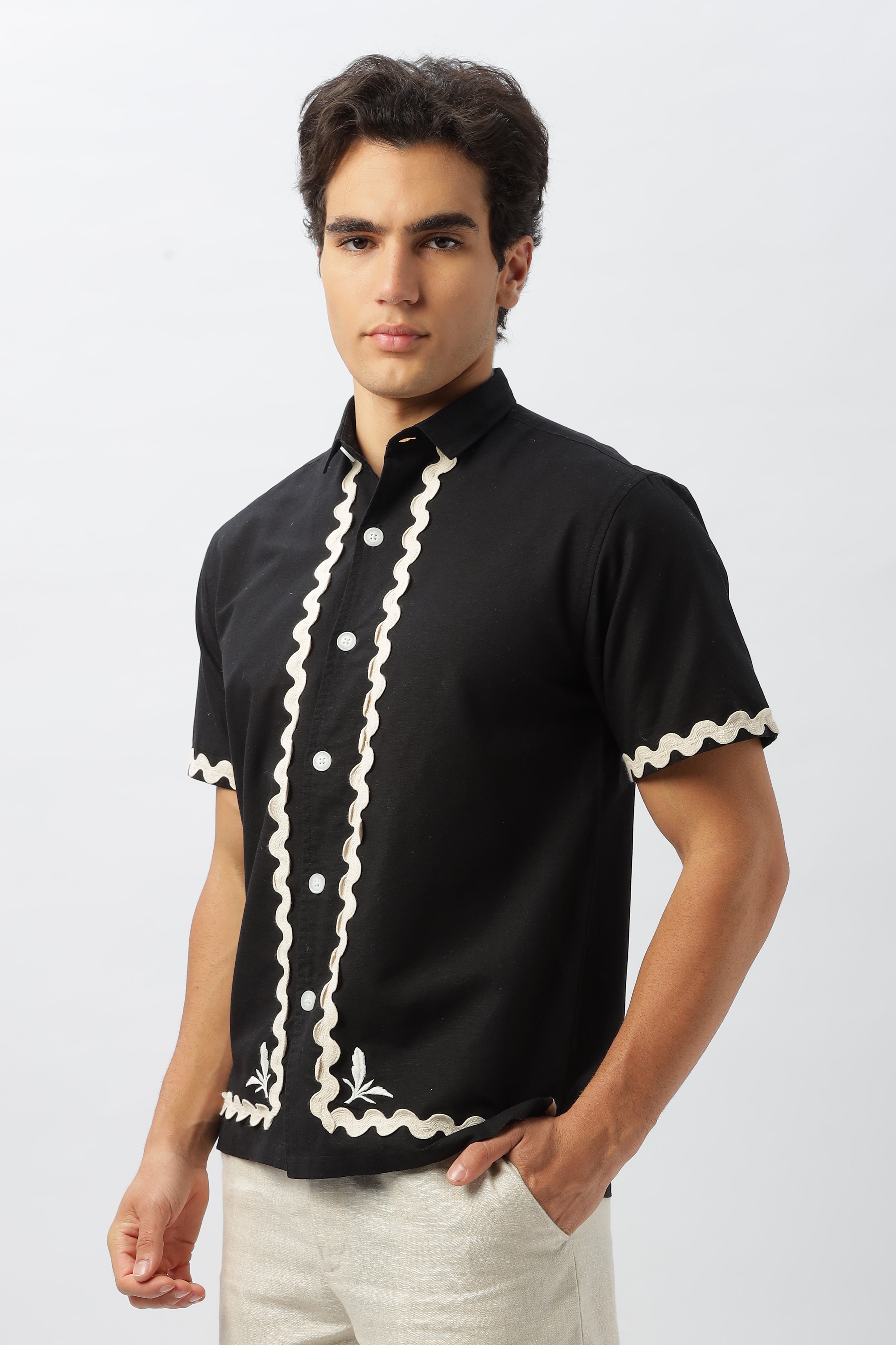 Persia Black Designer Box Fit Shirt