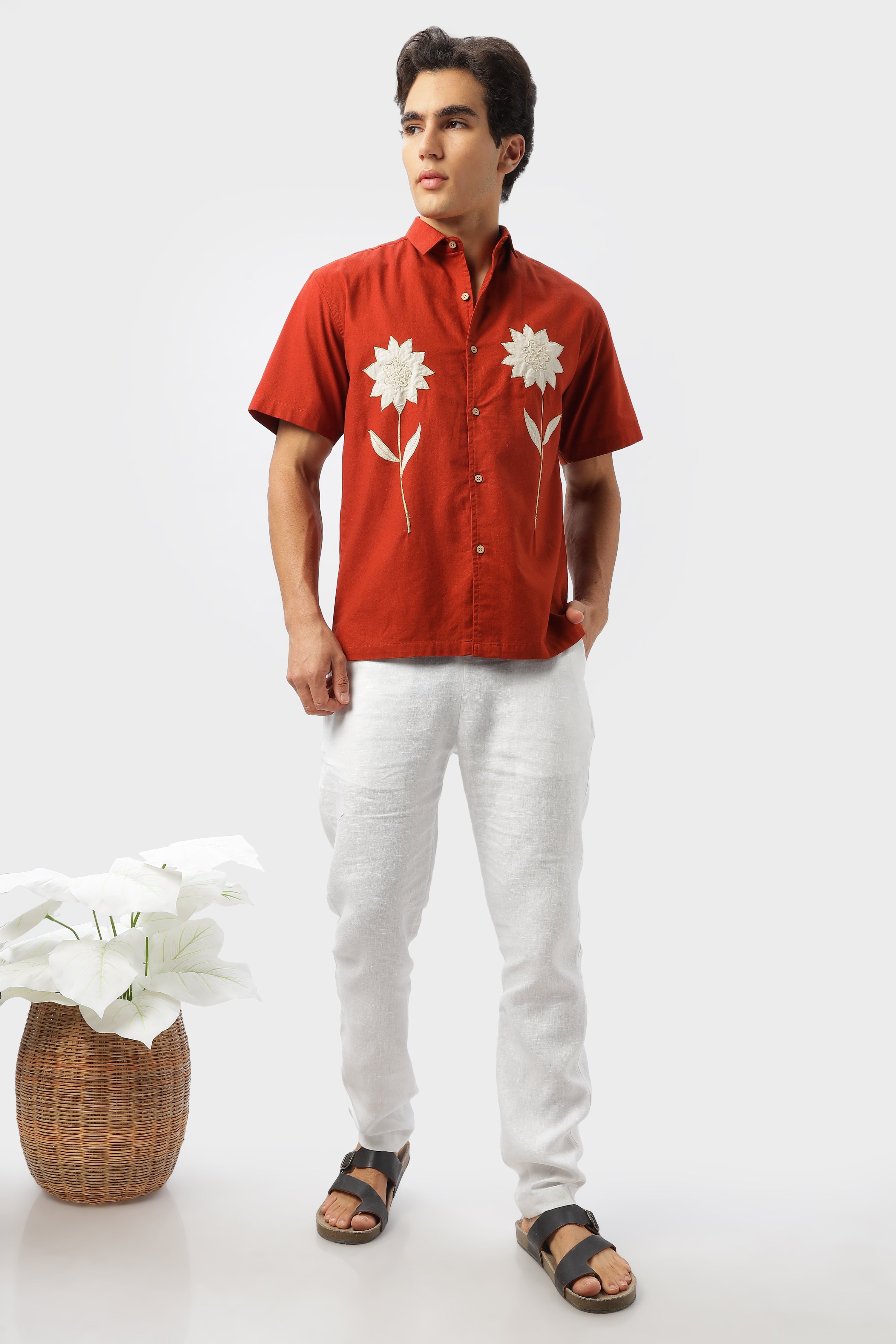 Blossoms of Solar Floral Embroidered Shirt