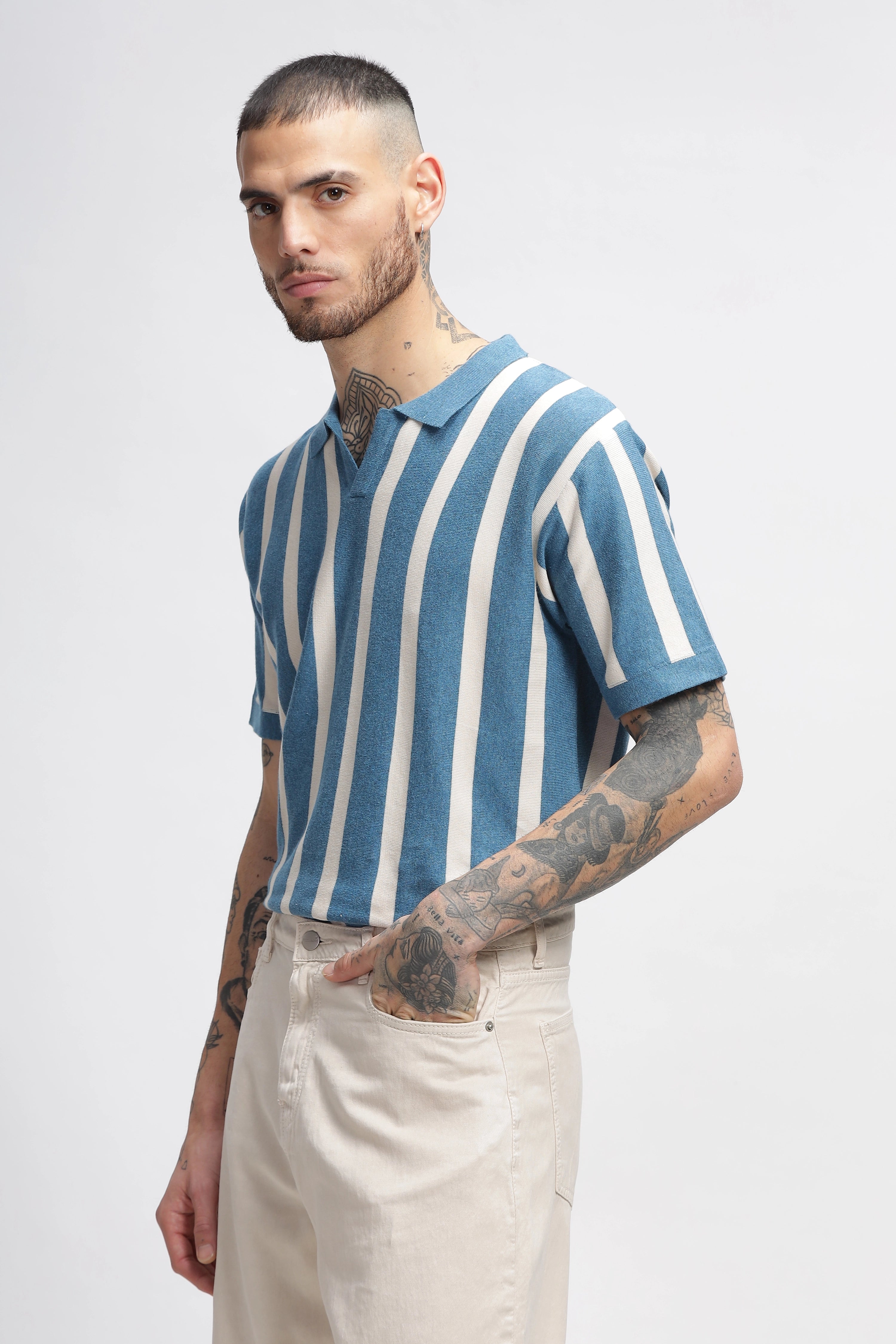 Morning Blue Stripes Old Money Polos