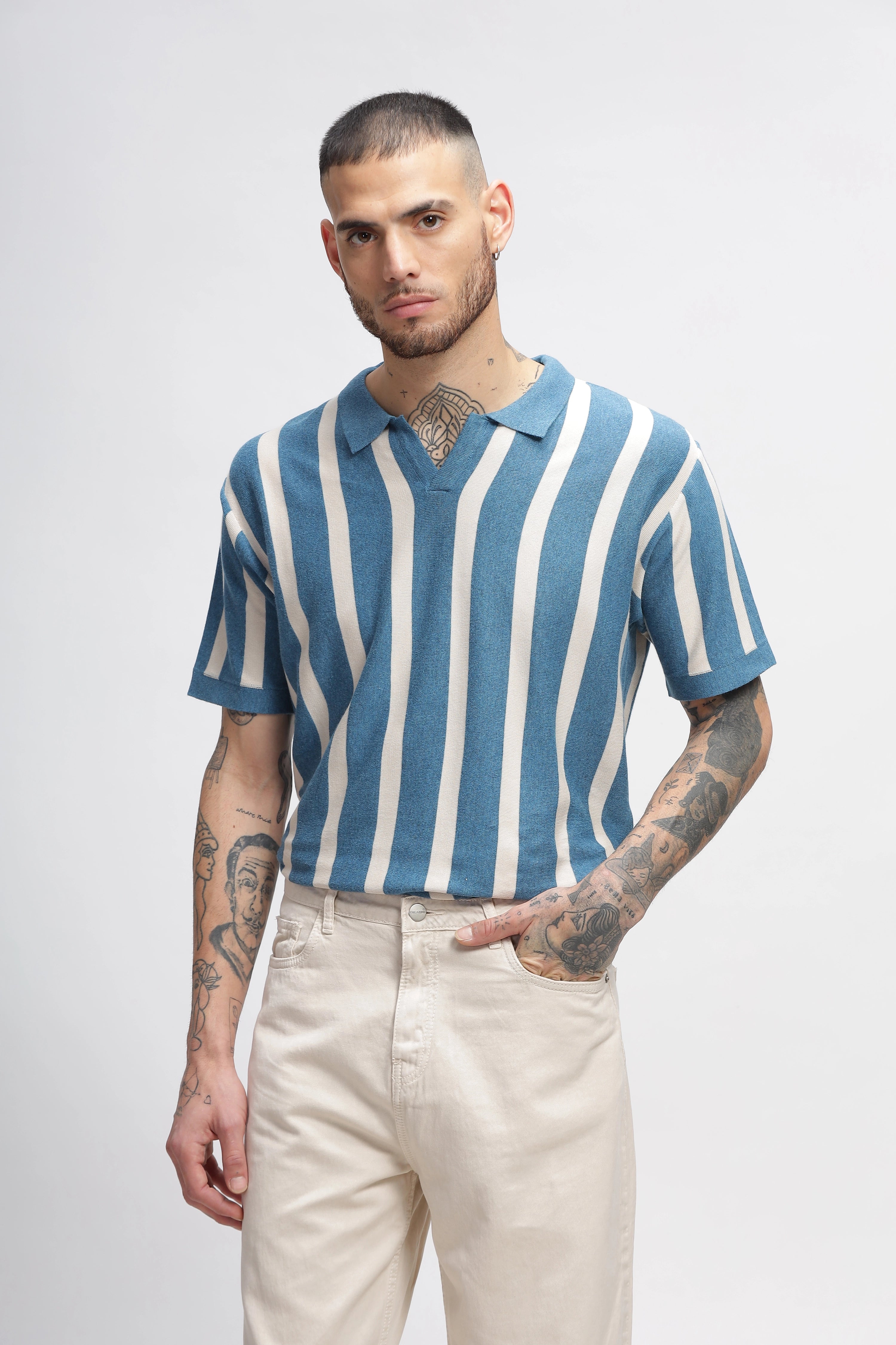 Morning Blue Stripes Old Money Polos