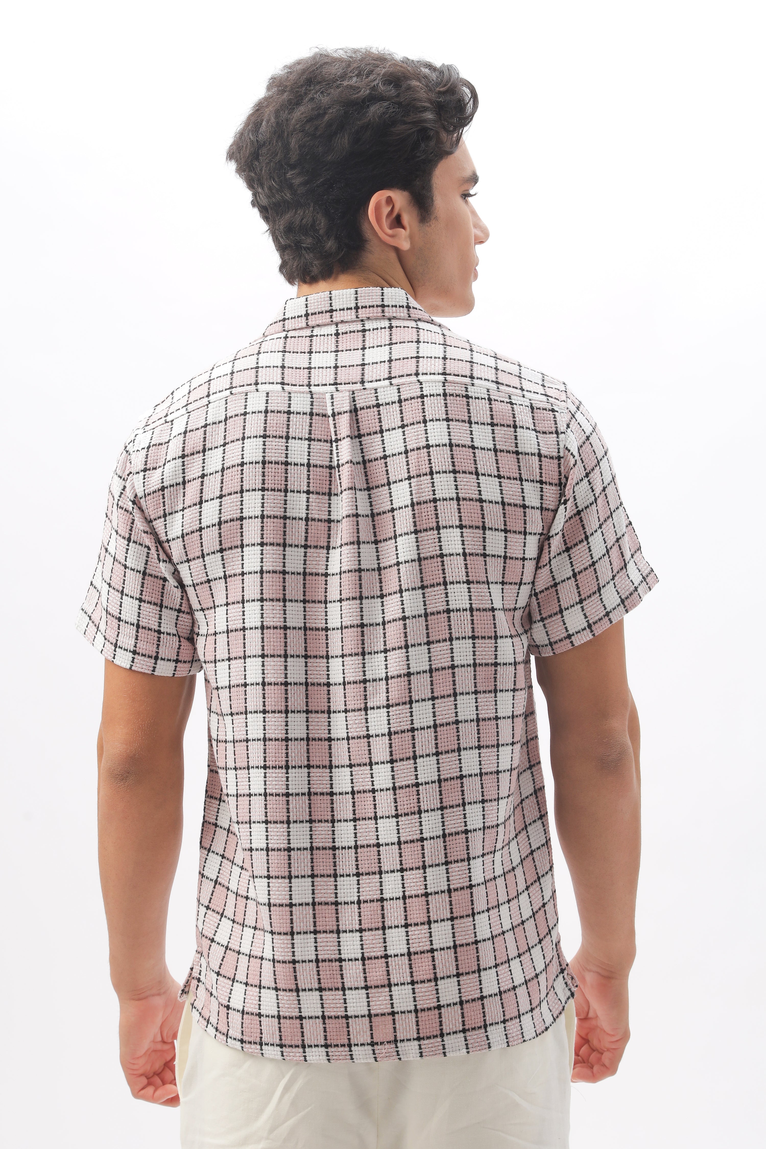 Textured Checkered Half-sleeve Shirt