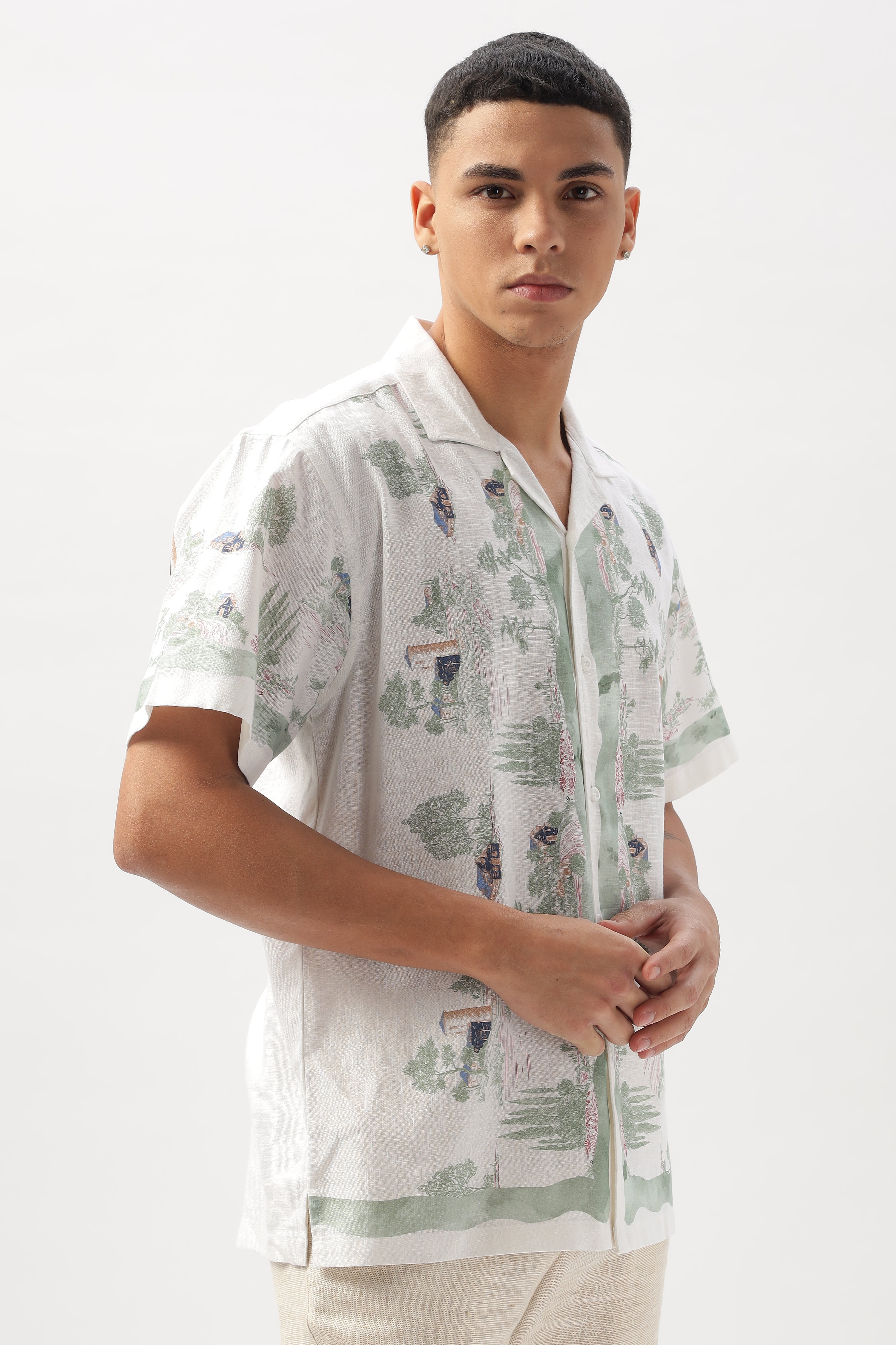 Shirakawa White Position Print Shirt