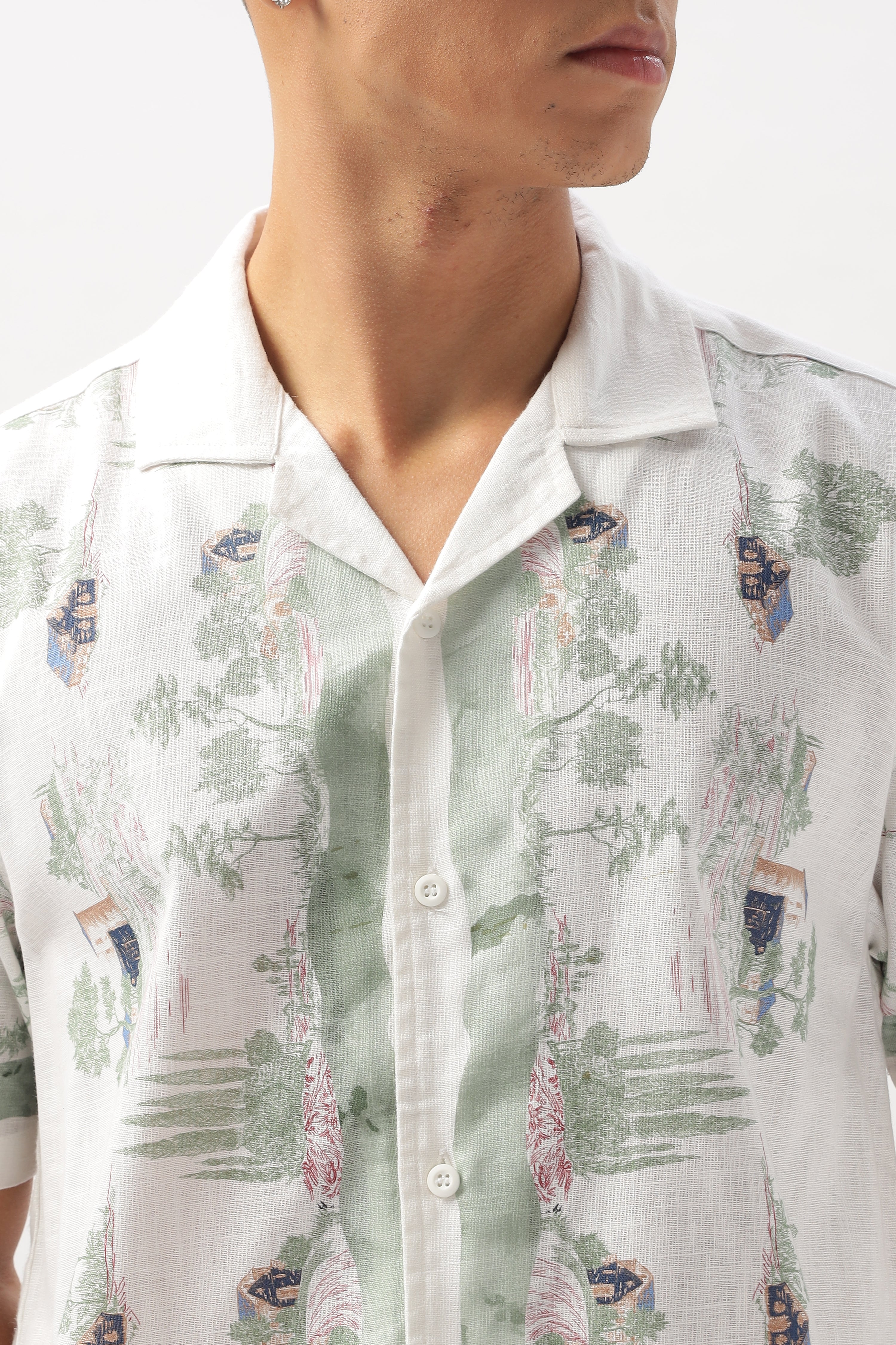 Shirakawa White Position Print Shirt