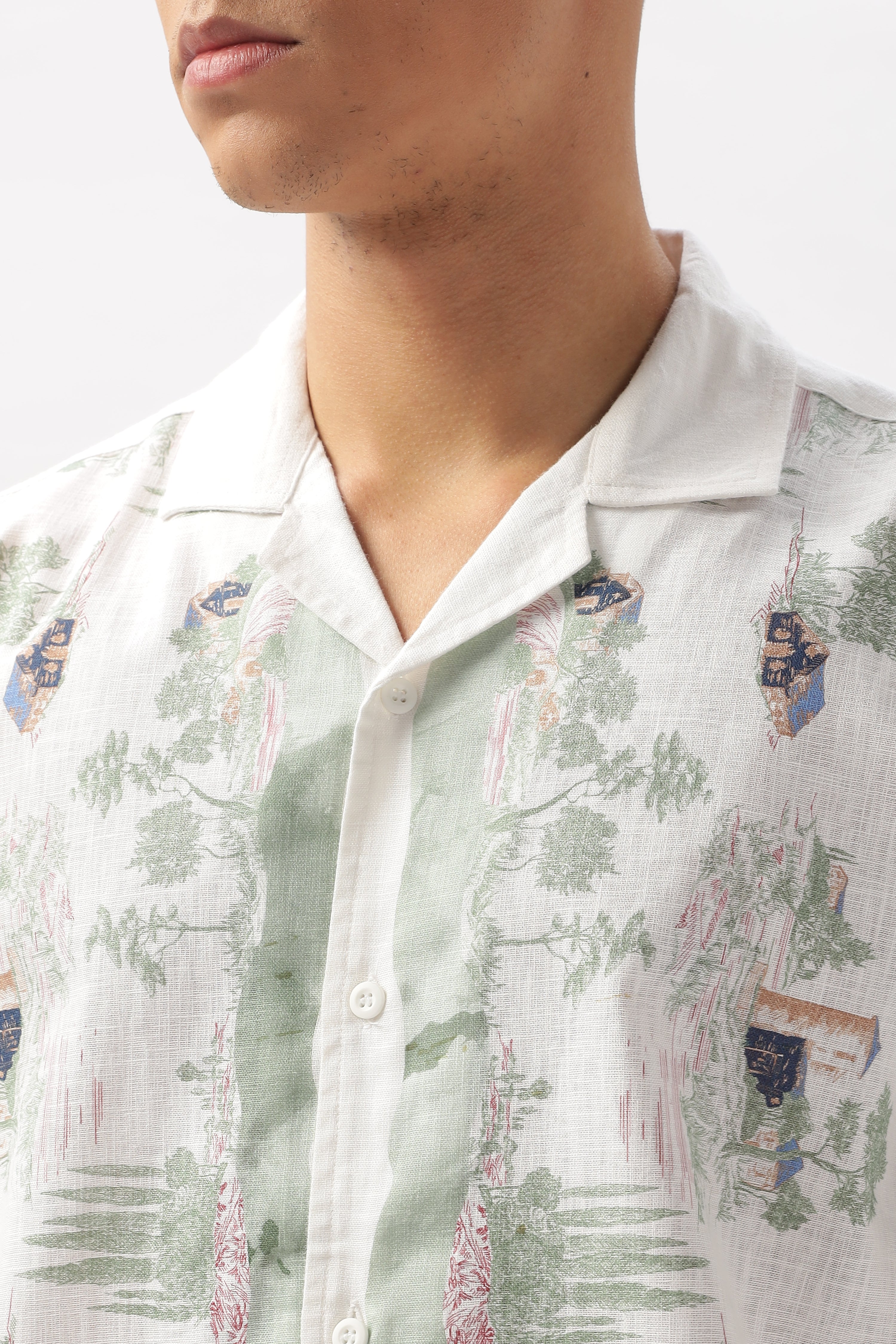 Shirakawa White Position Print Shirt