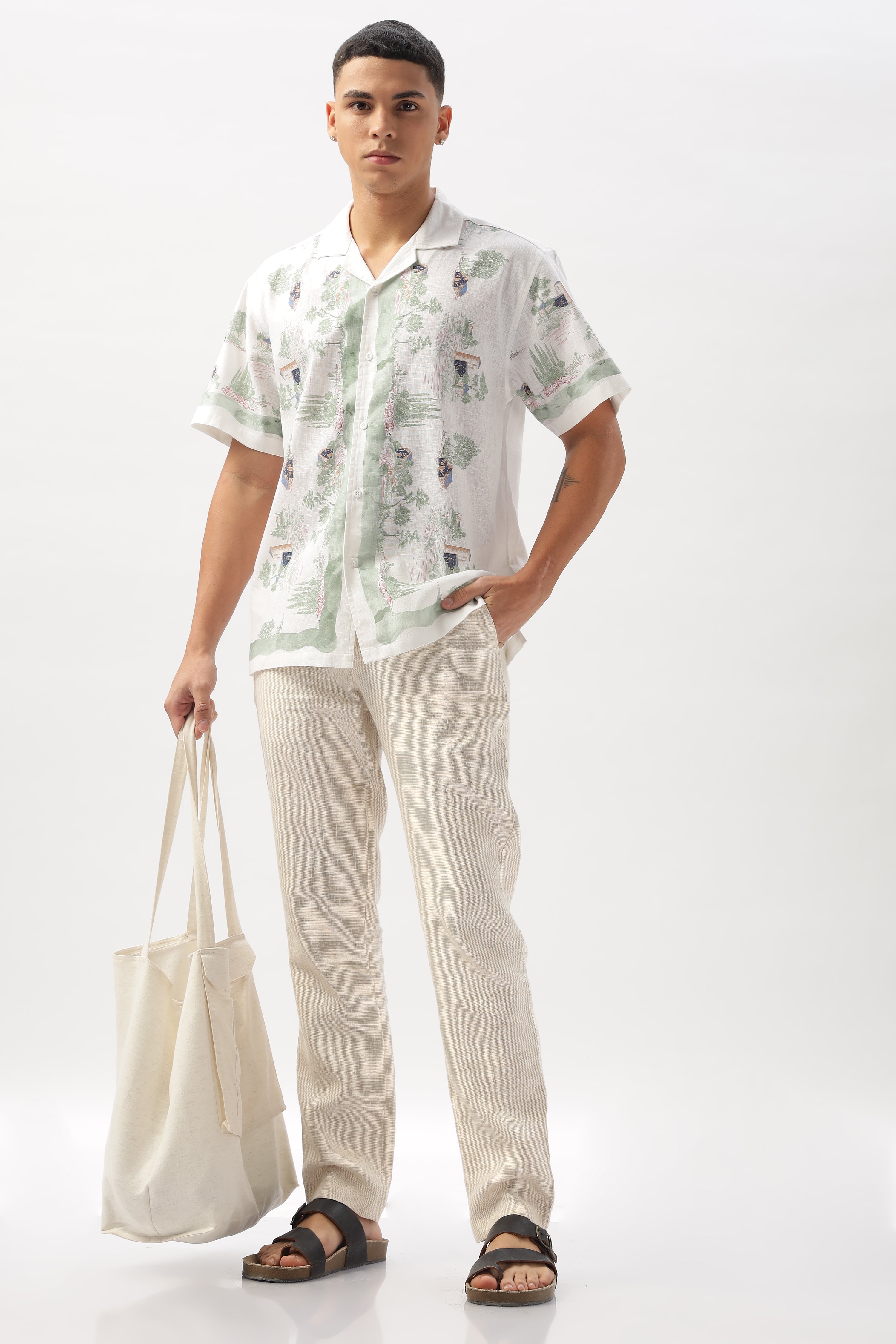 Shirakawa White Position Print Shirt