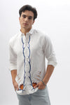 Brigantines Boat Front and Back White Embroidery Shirt