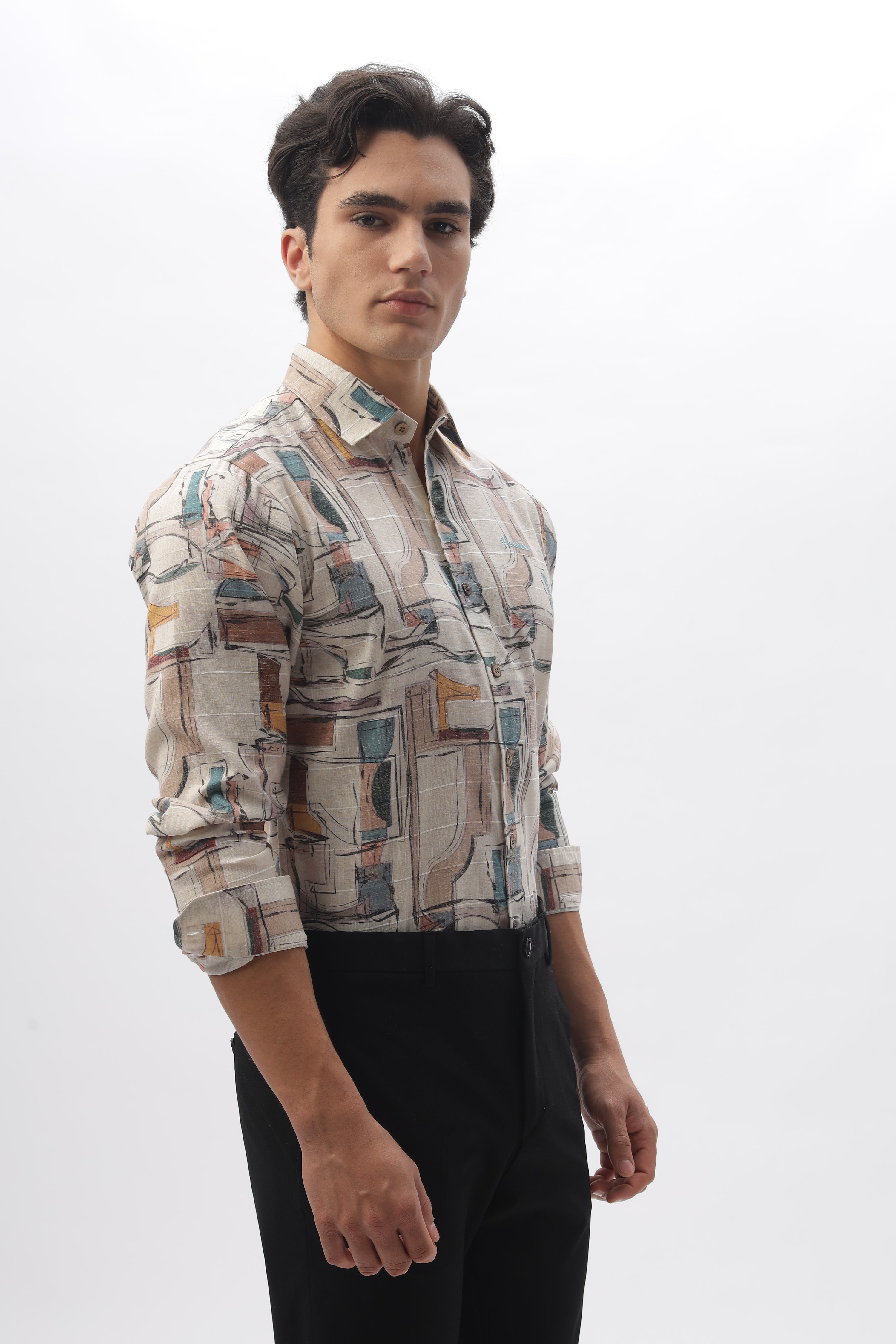 Picasso Heritage Abstract Printed 100% Cotton Shirt