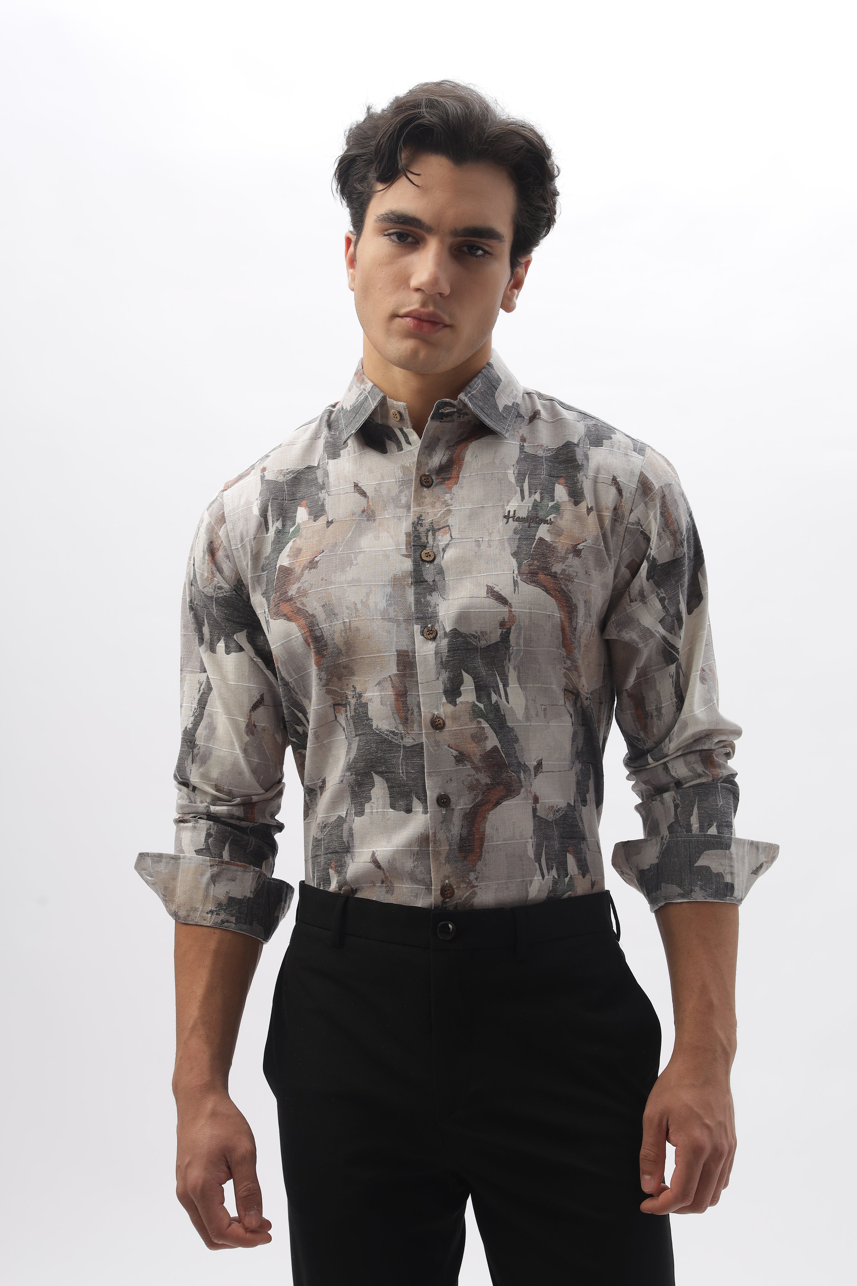 Pollock Heritage Abstract Printed 100% Cotton Shirt