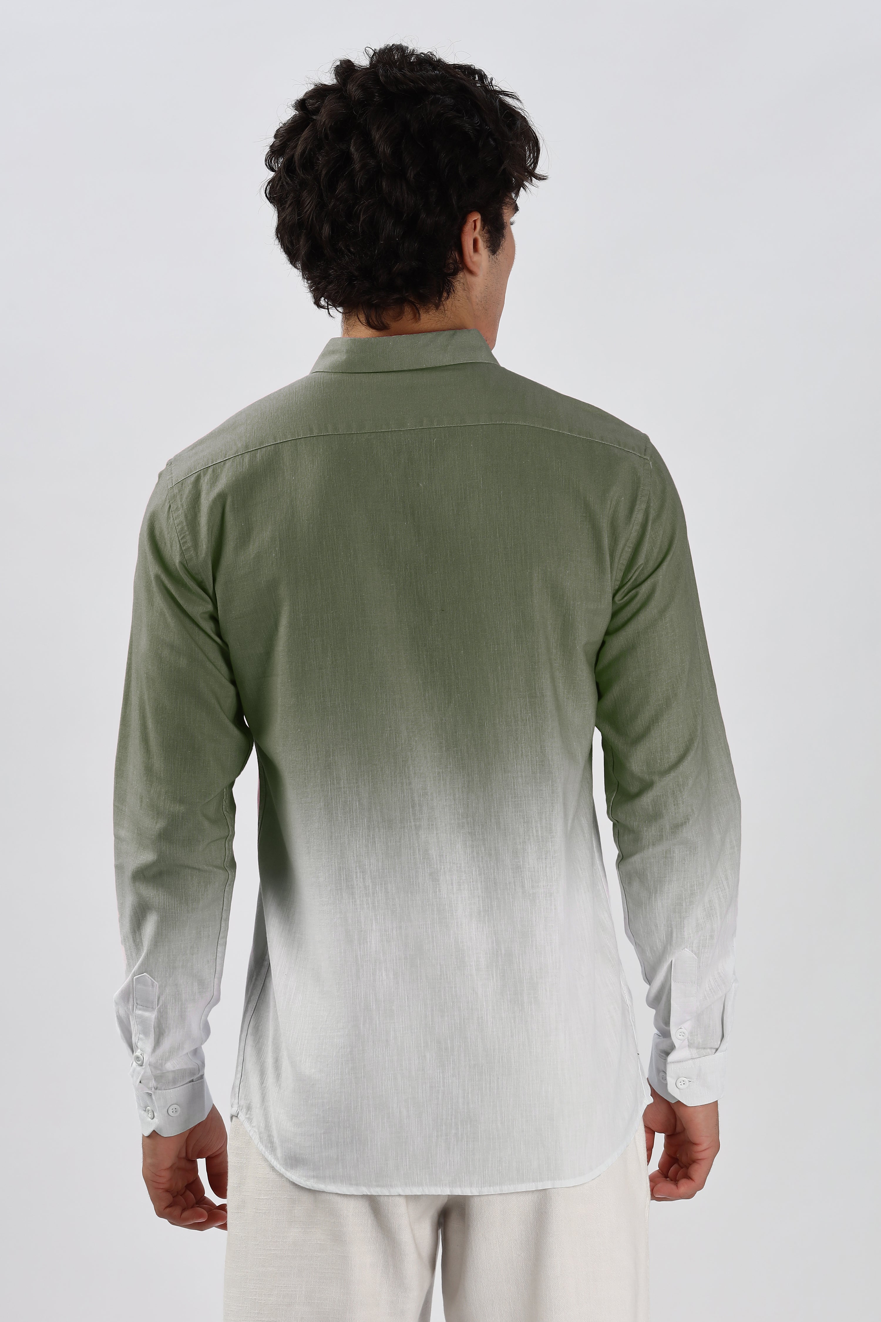 Ombré 100% Cotton La Palma Olive Shirt