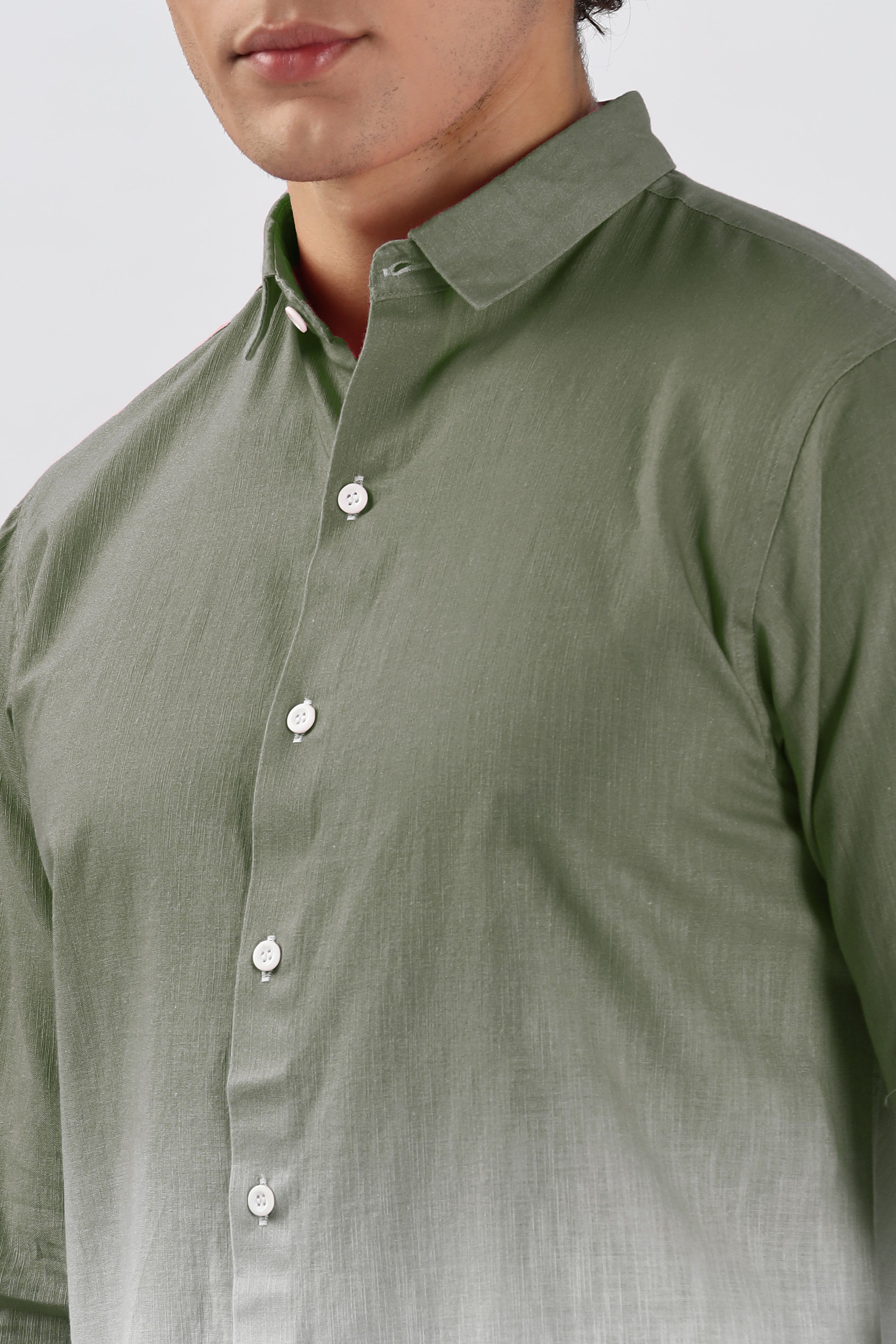 Ombré 100% Cotton La Palma Olive Shirt