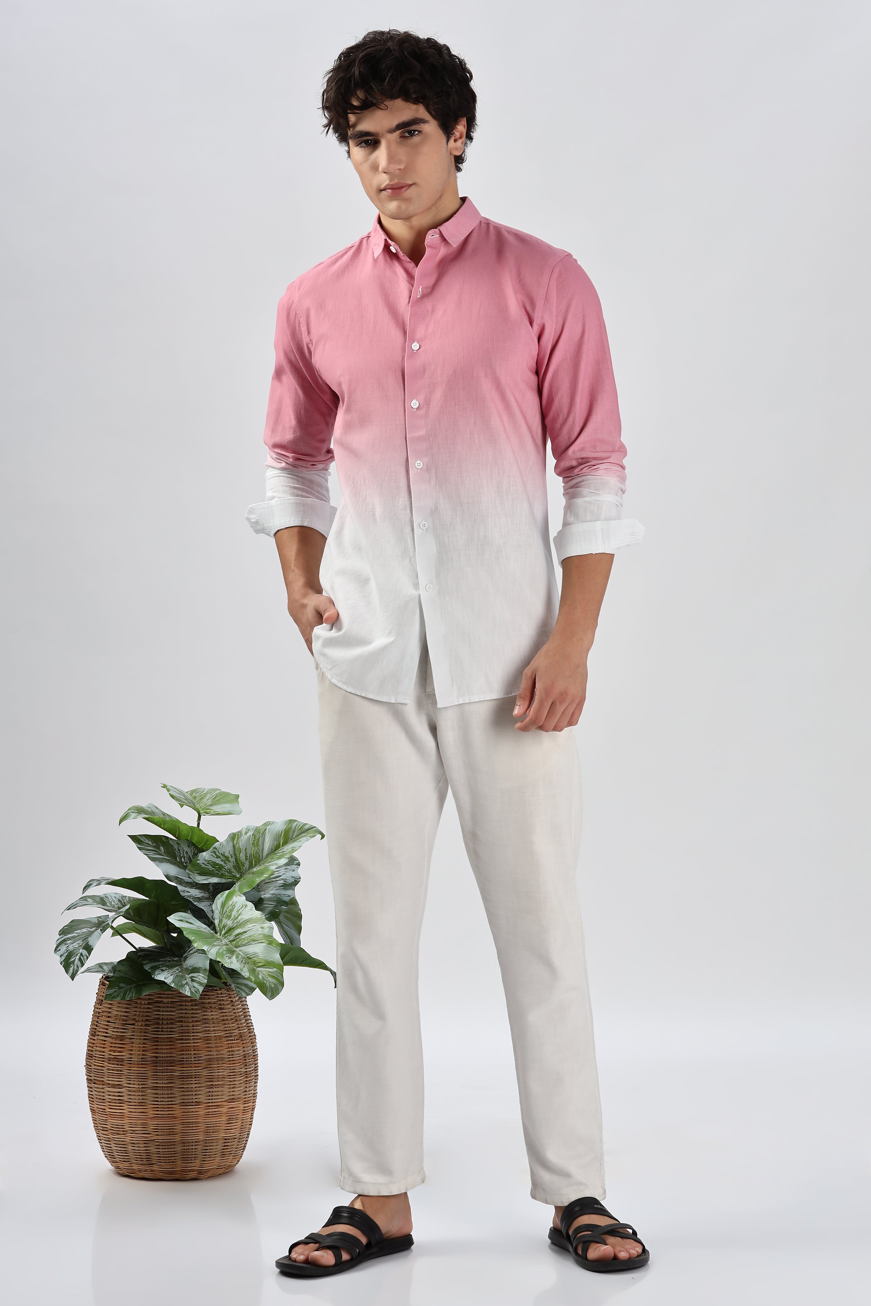 Ombré 100% Cotton Tuscany Pink Shirt