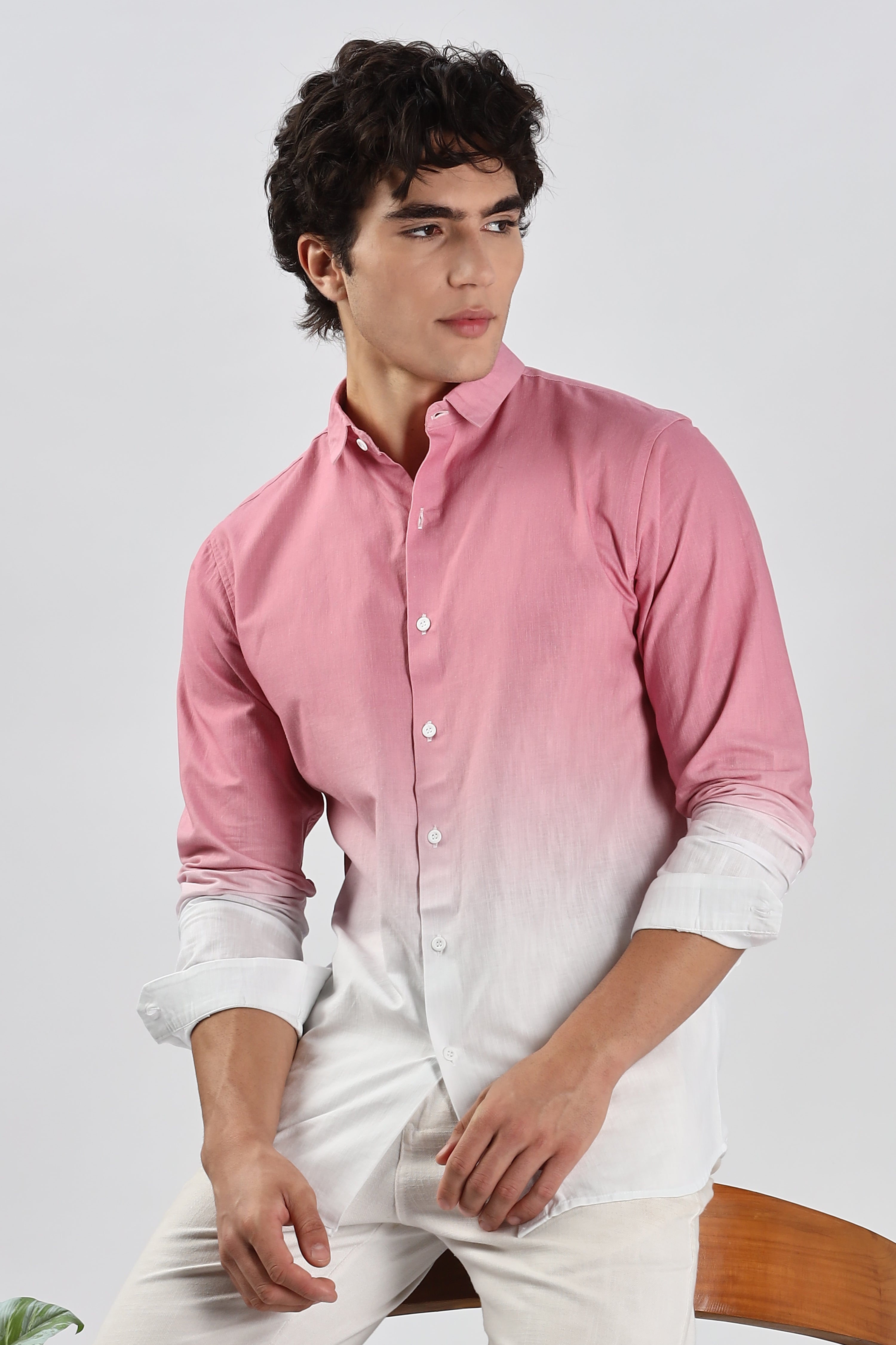 Ombré 100% Cotton Tuscany Pink Shirt