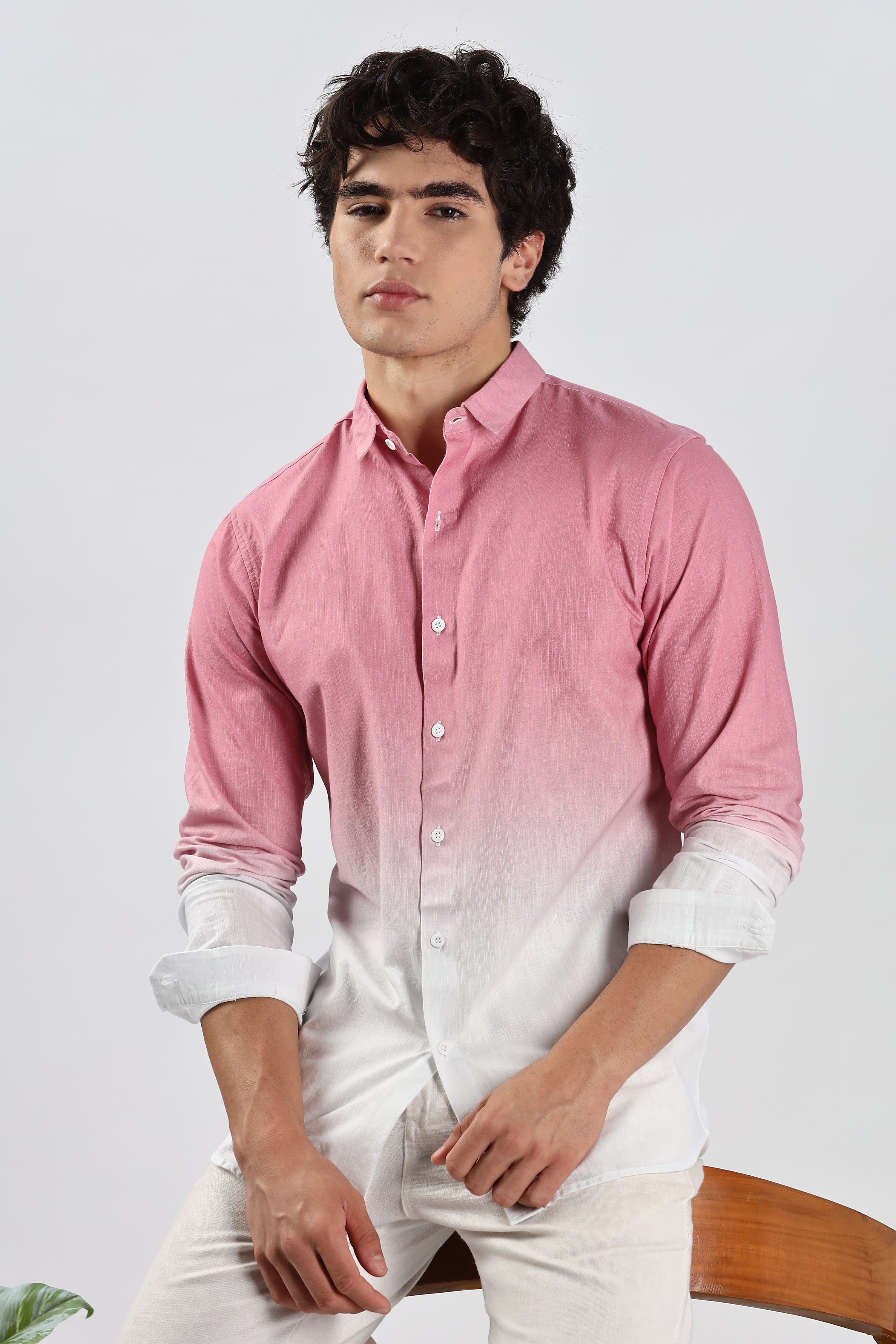 Ombré 100% Cotton Tuscany Pink Shirt