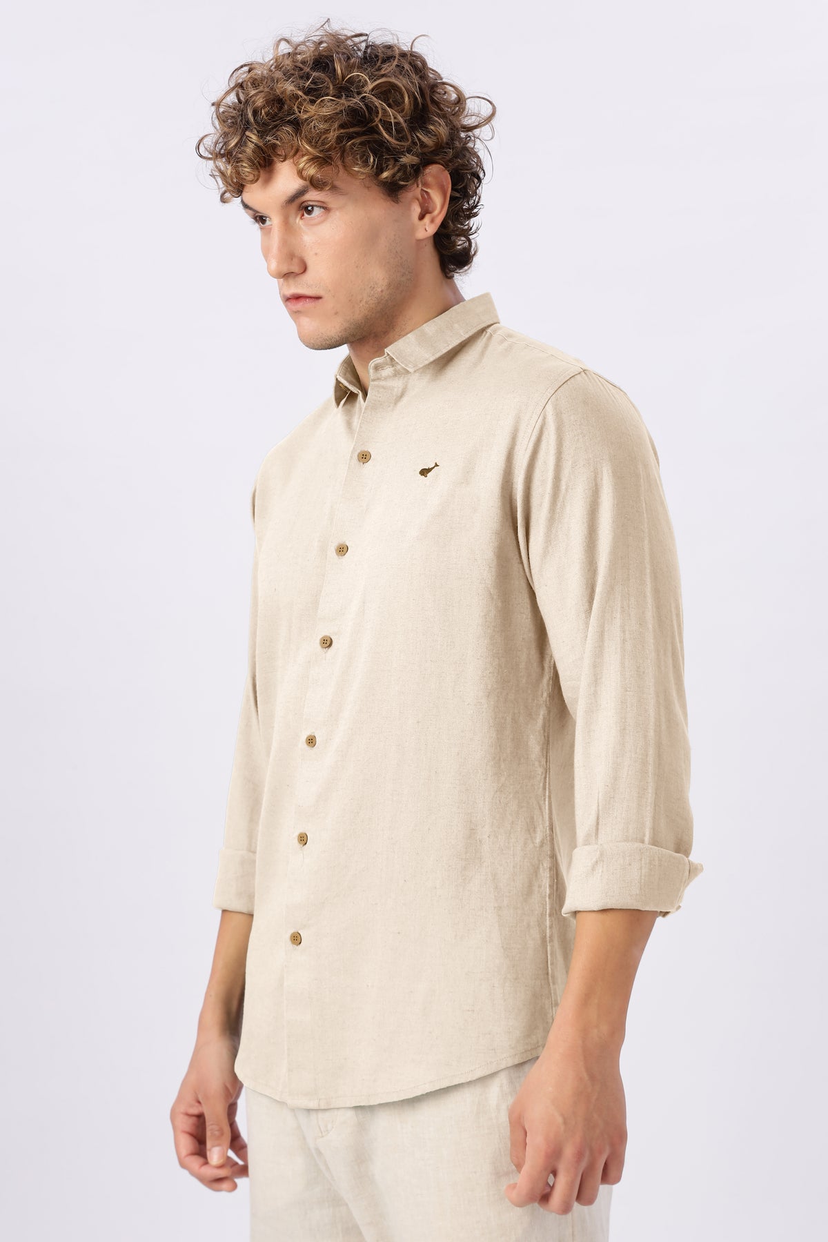 Sand Beige 100% Linen 44 Lea Shirt