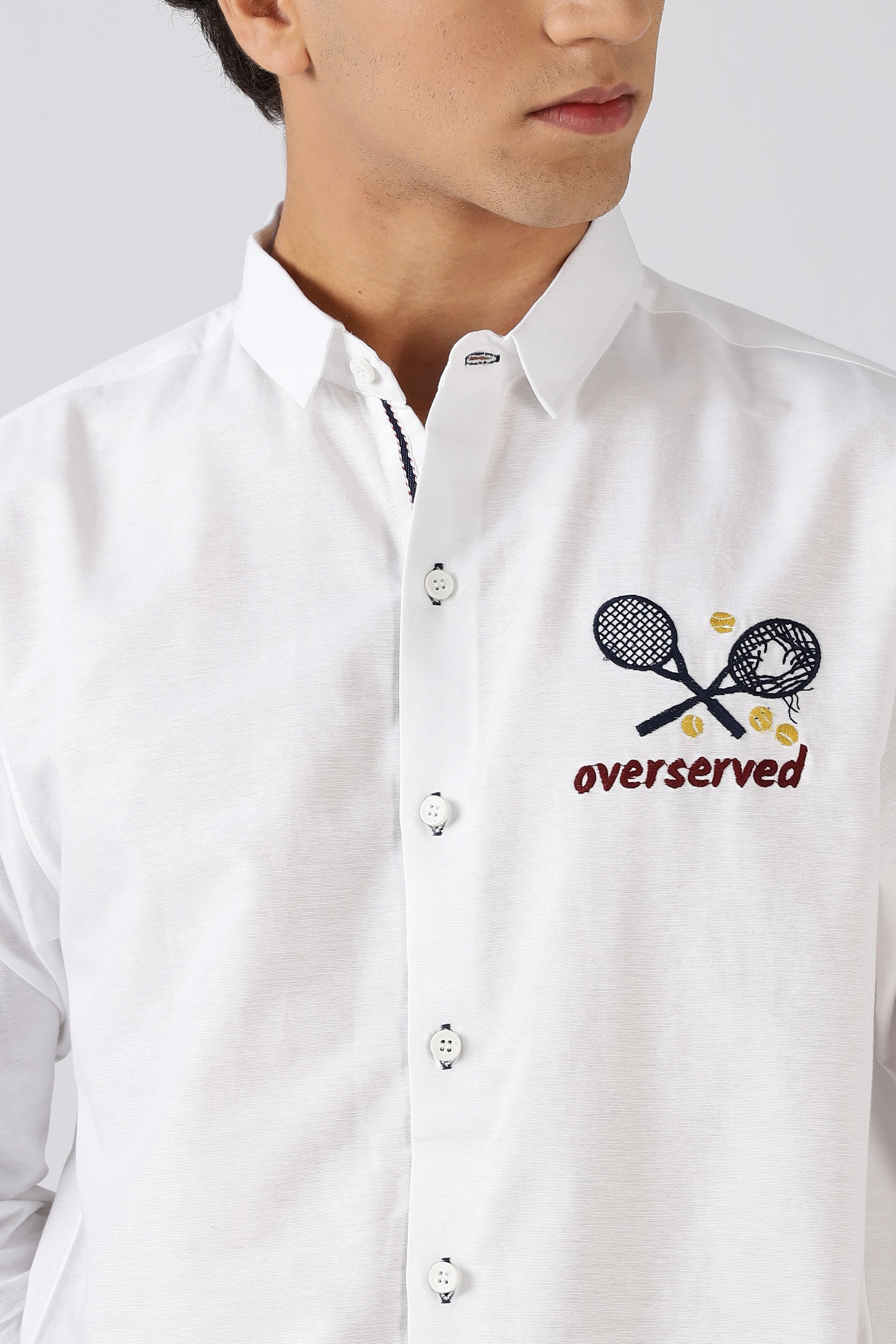Overserved Embroidered 100% Cotton Shirt