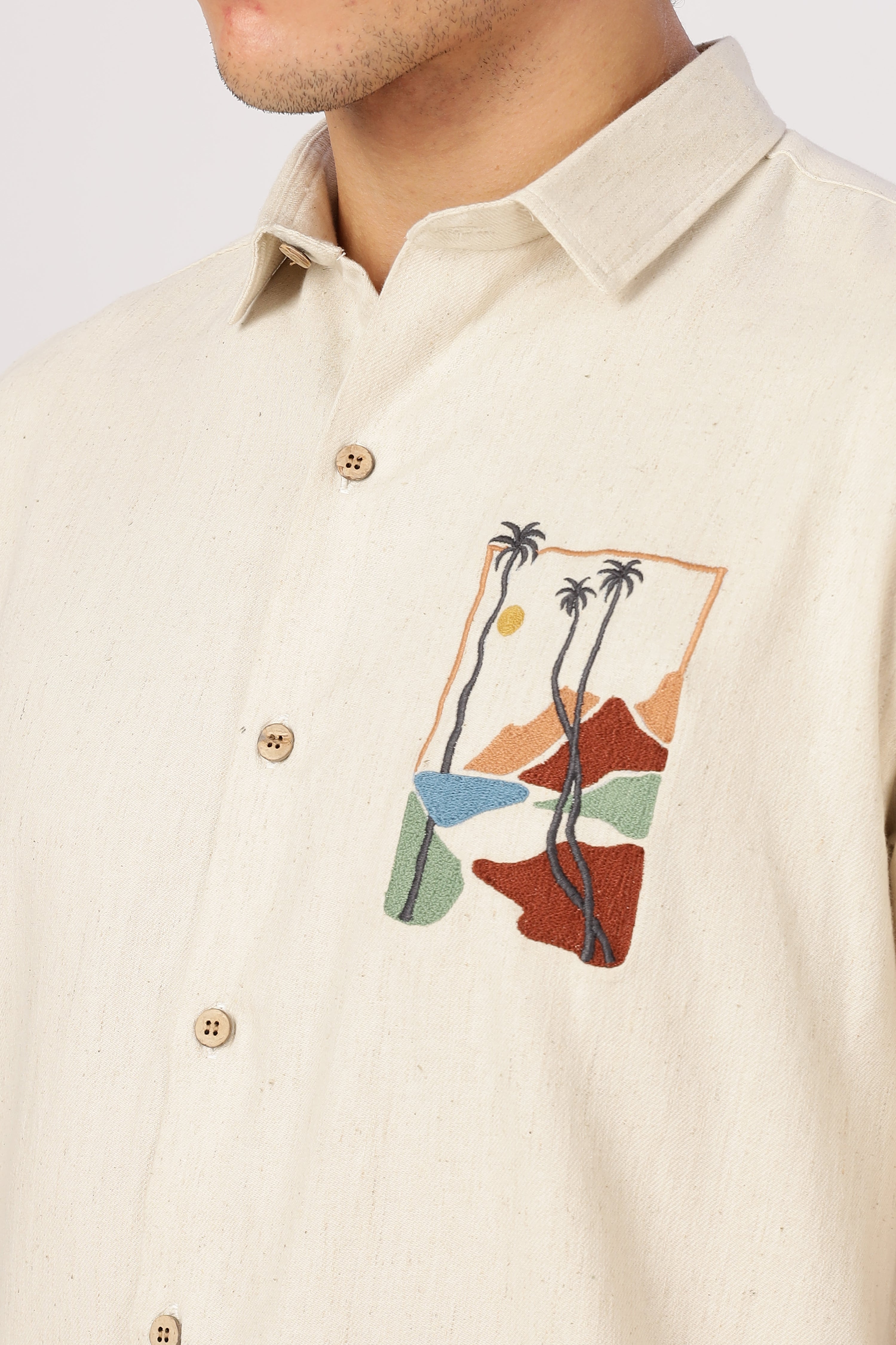 Sundowner Beige Mirage Embroidered Shirt