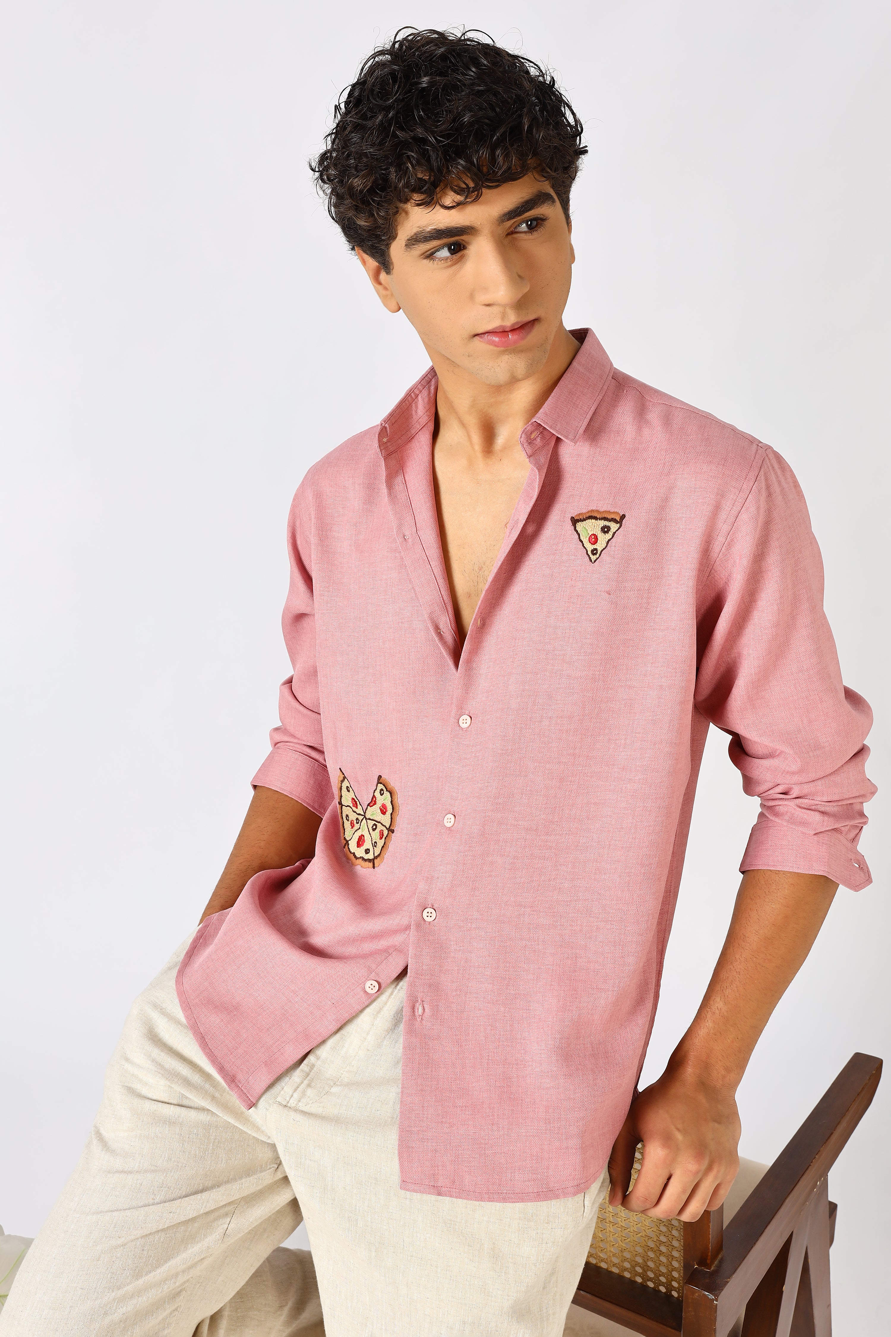 Café Sundown Slice Embroidered Shirt