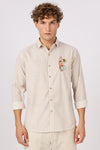 Coastal Reverie Cotton Regular Fit Brown Striped Shirt