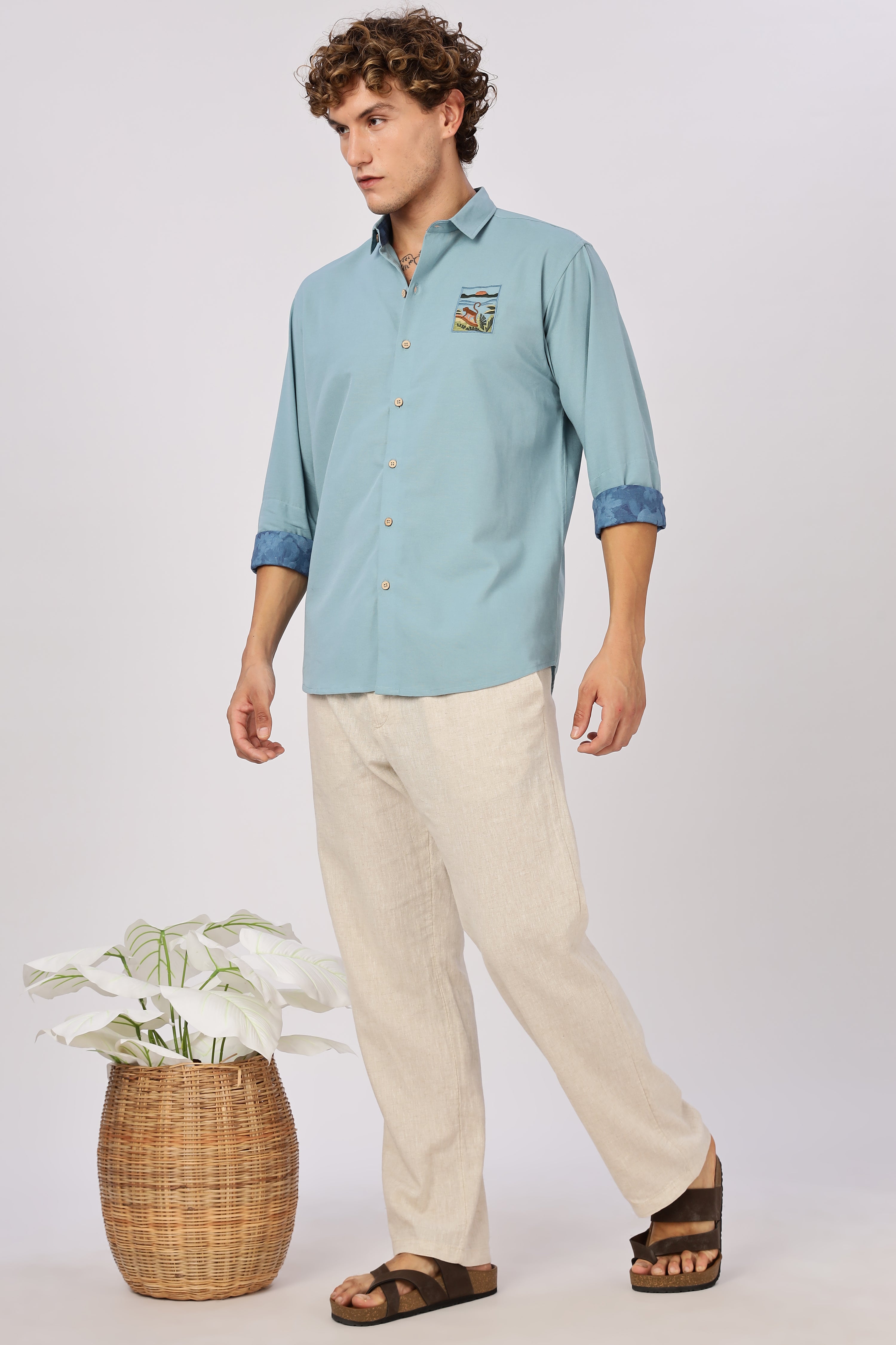 Wildscape Sunset Monkey Vista Cotton Shirt