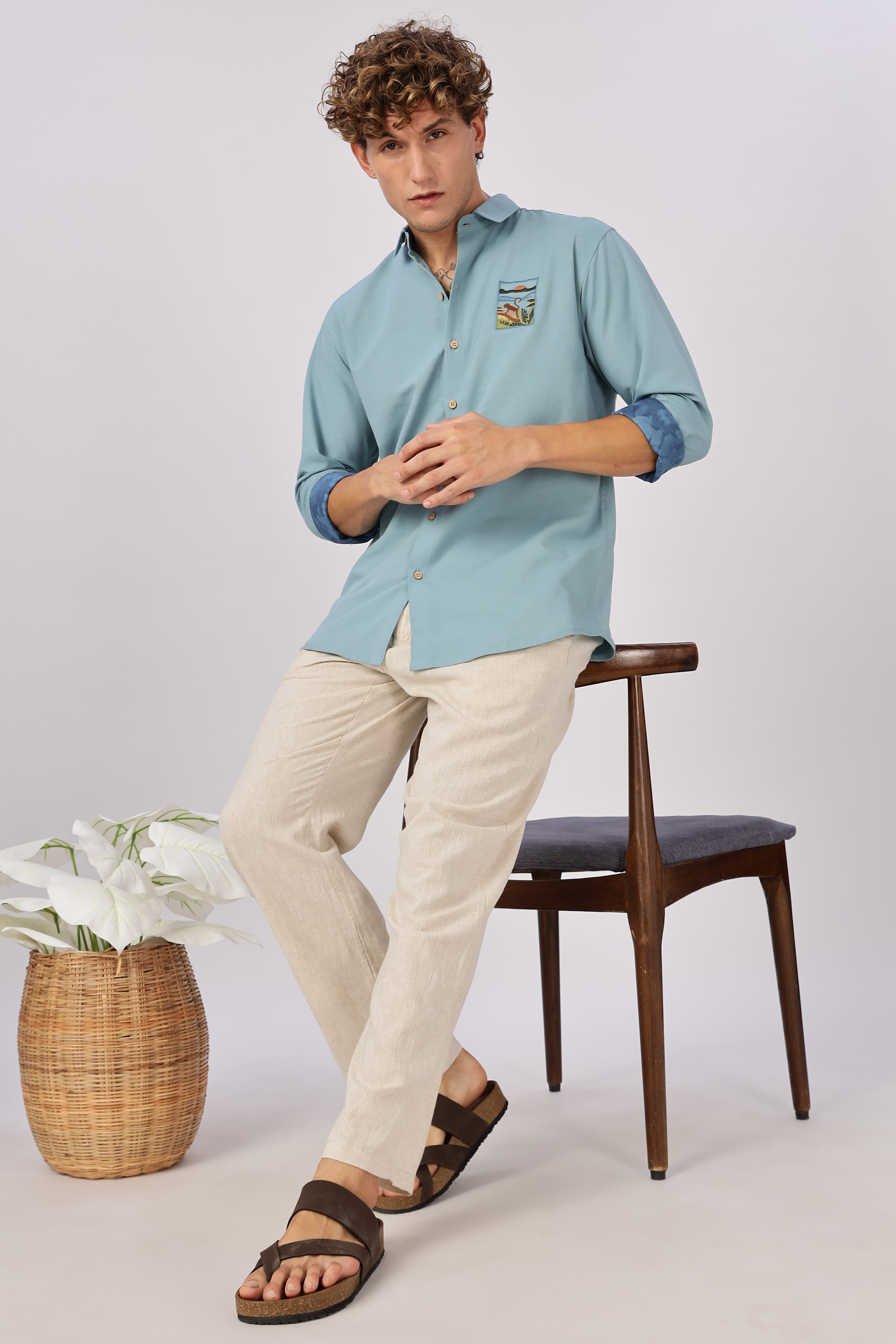 Wildscape Sunset Monkey Vista Cotton Shirt