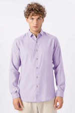 Lavender Ease Linen Blend Regular Fit Shirt