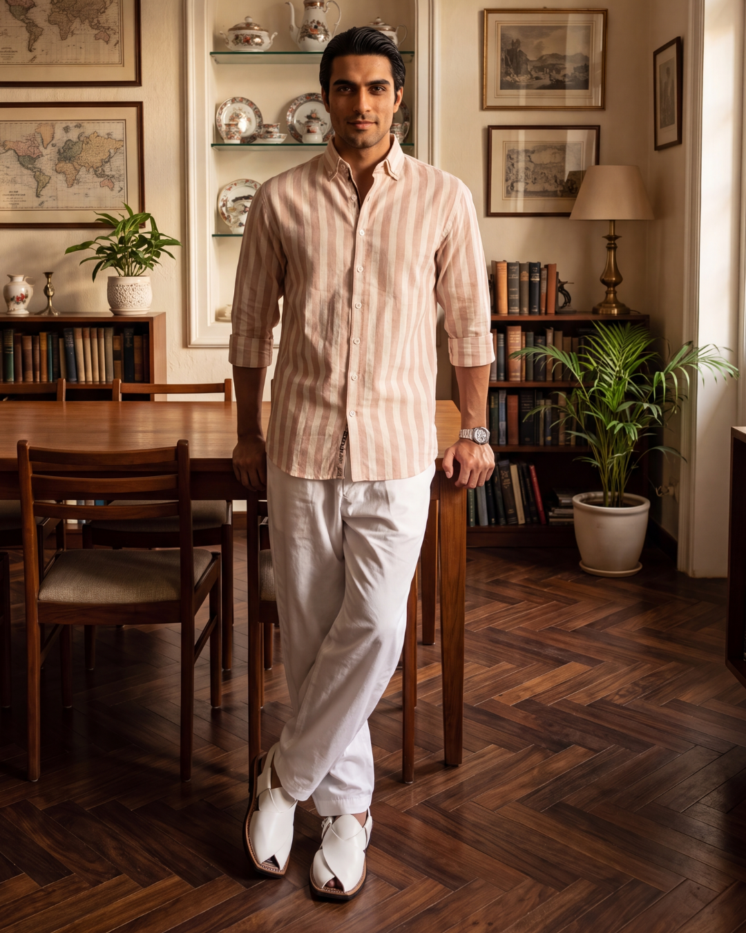 Cabana Stripe- Printed Button Placket Shirt