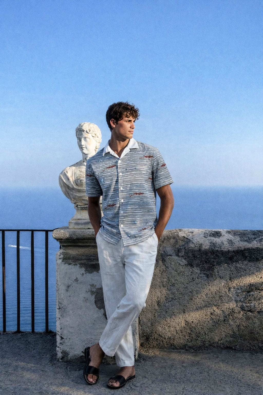 The Hawaiian Coastliner Cotton Box Fit Black Printed Shirt