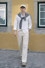 Warrington Cotton-Linen Regular Fit White Essential Shirt