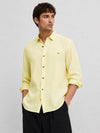 Delhi yellow Textured Double Cloth 100% Cotton Shirt