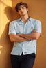 Aqua Drift Boat Cotton Regular Fit Blue Printed Shirt