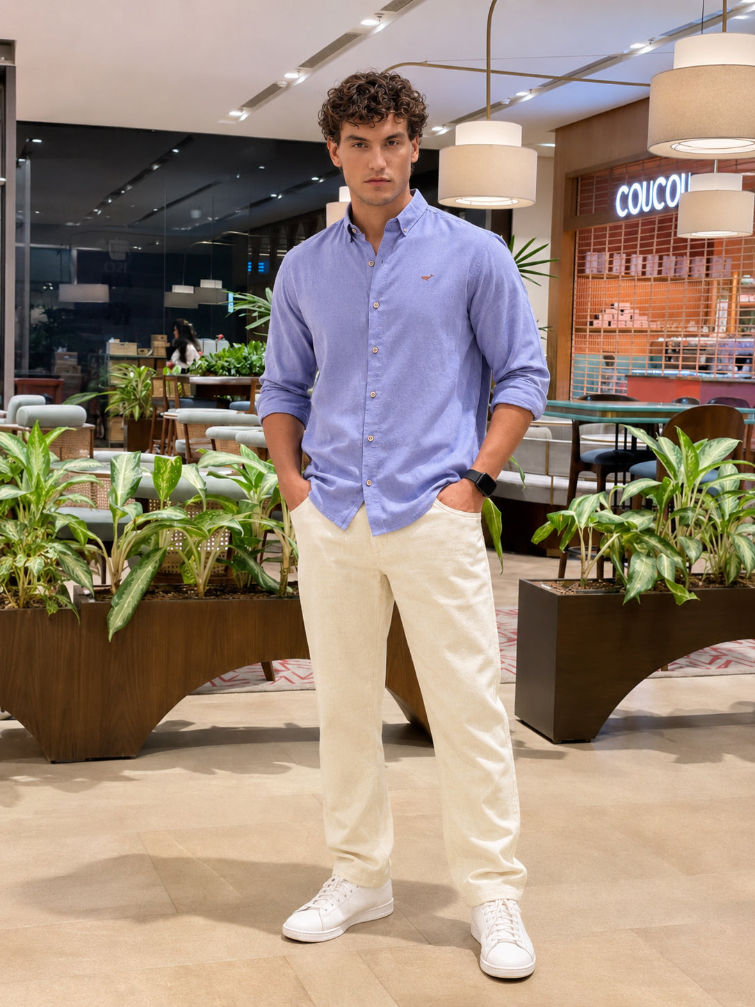 Porto Purple 100% Linen Co-ord Set outfit for men