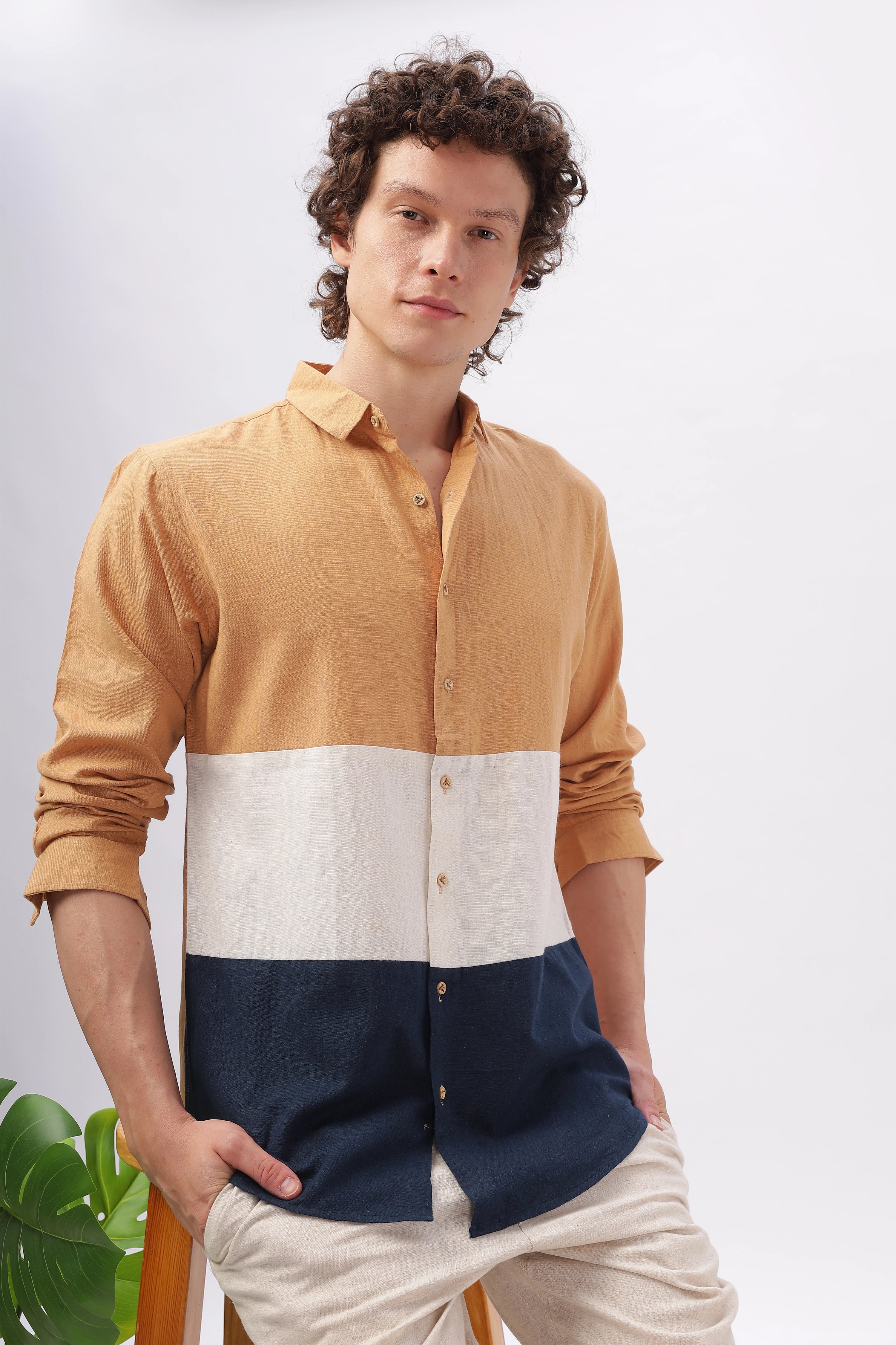 Cut & Sew Mumbai Hue Cotton Shirt