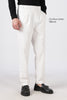 Italian Style White Pleated Straight Fit Pants