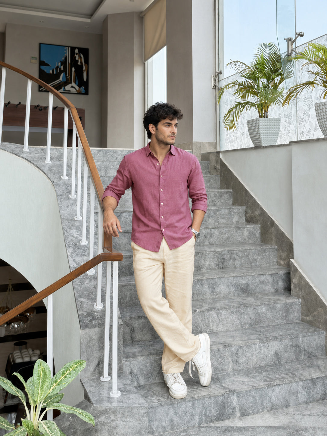 Rosewood 100% Linen Co-ord Set outfit for men