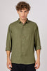 Green 100% Linen 44 Lea Shirt