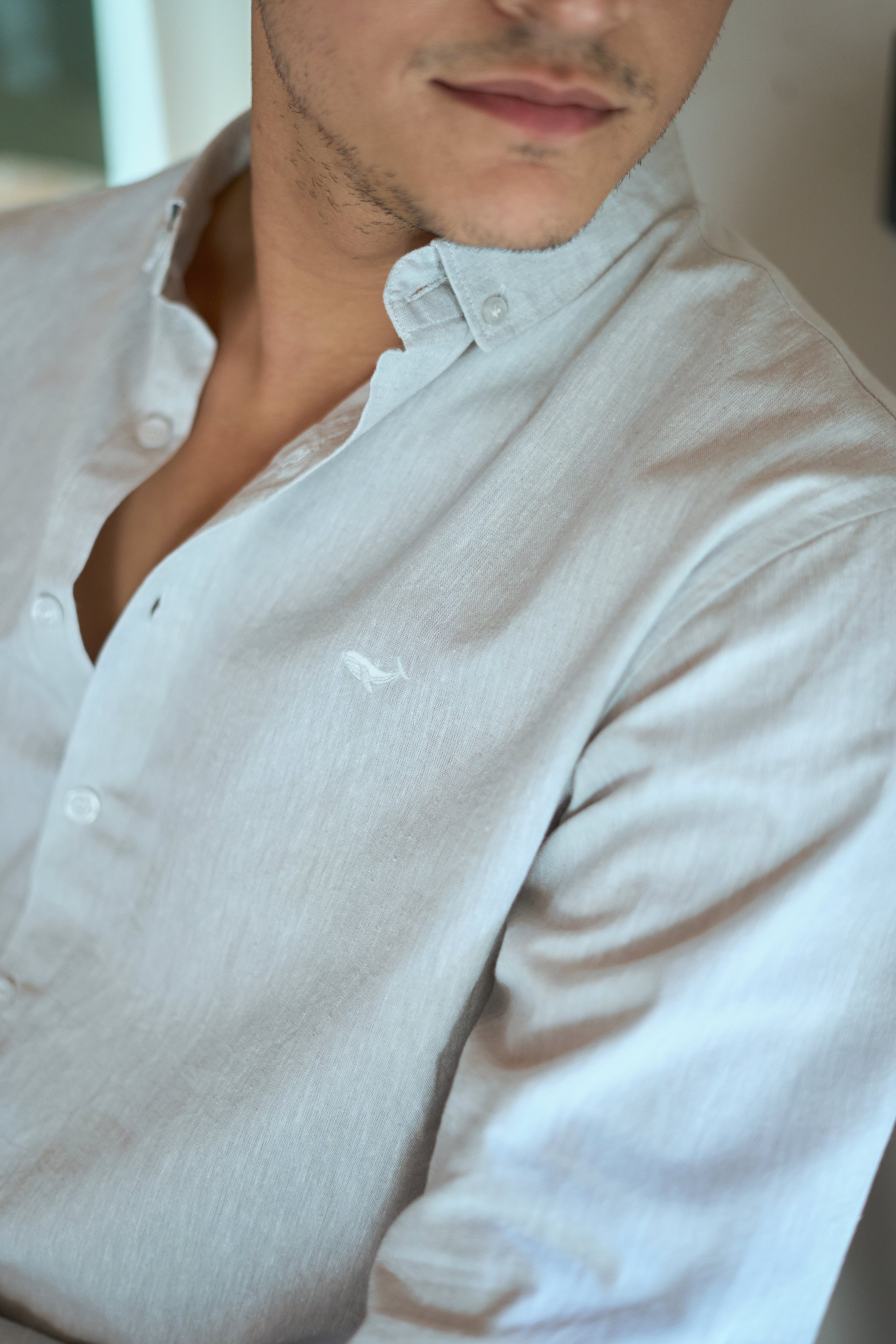 Oslo Grey Linen Essential Shirt