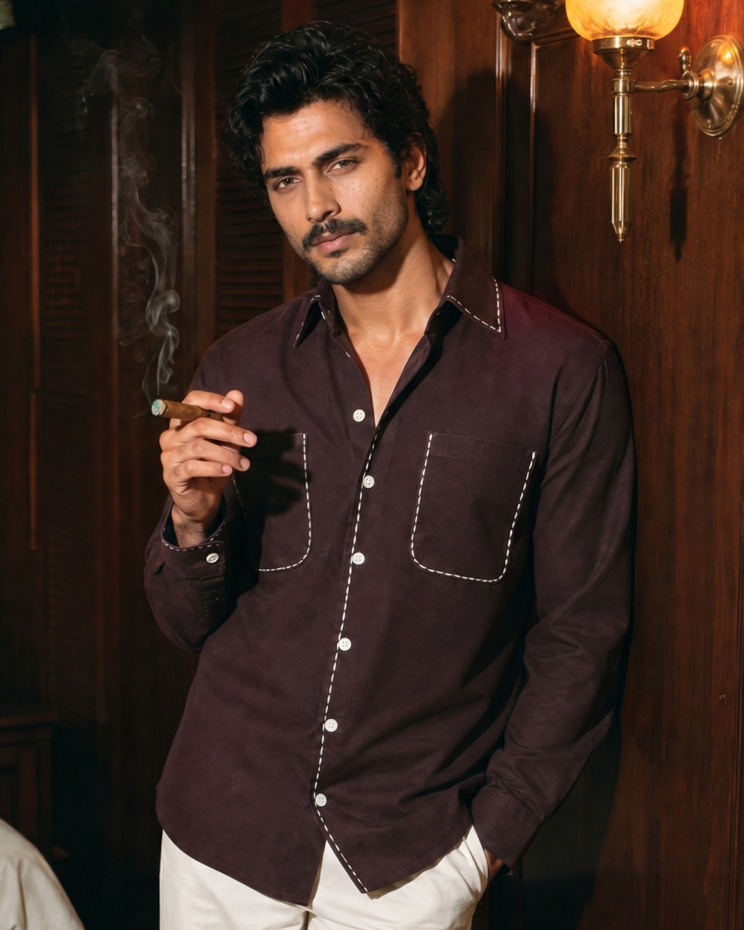 Heritage Stitch Cotton– Spread Collar And Bouble Pocket Shirt
